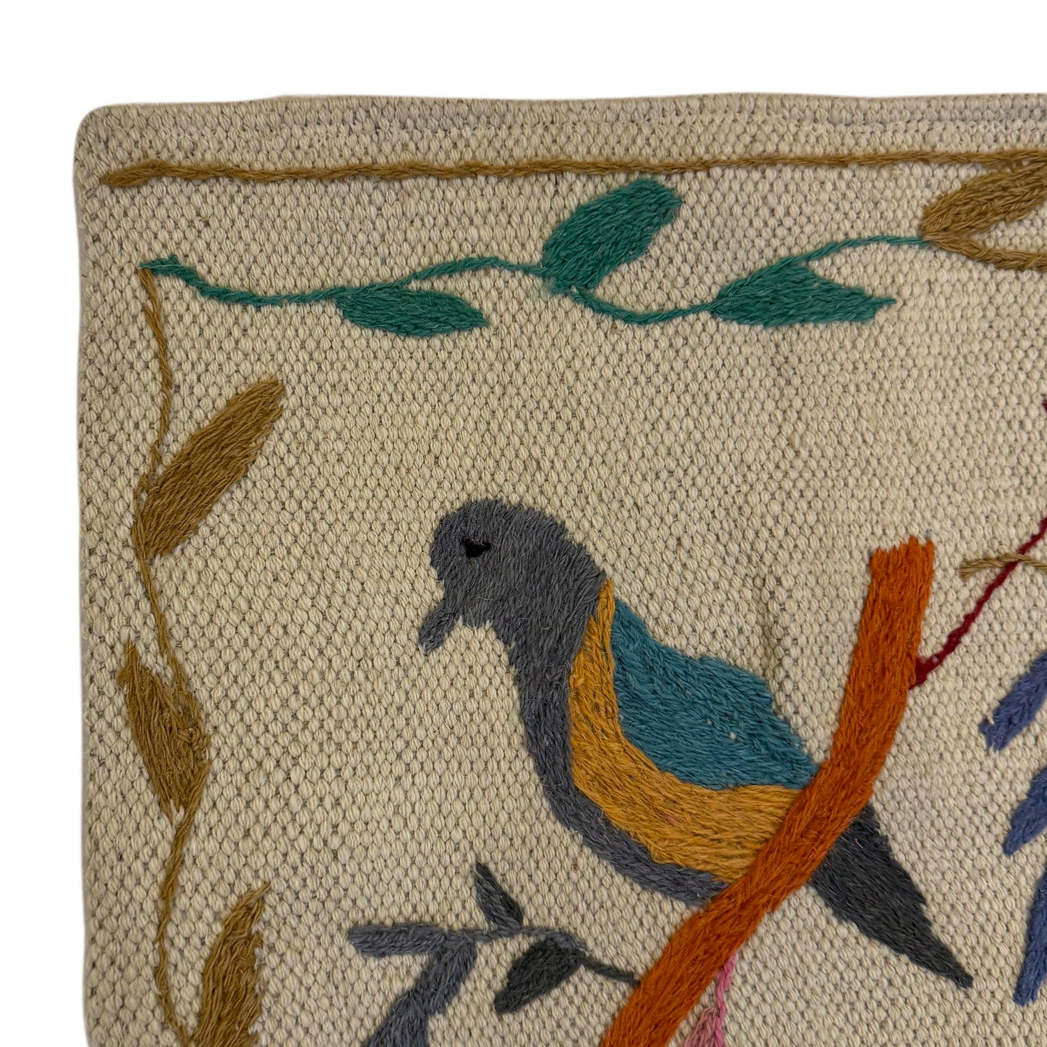 Ivory Color Embroidery Flatweave Kilim 2' 6" x 4' 6" (ft)- No. P36545