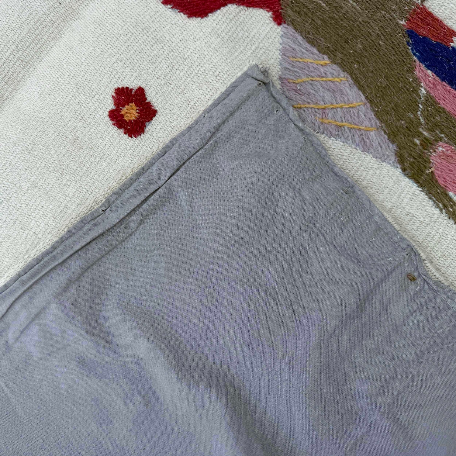 Shape Embroidery Dhurrie 3' 11" x 6' 3" (ft) - No. P36723