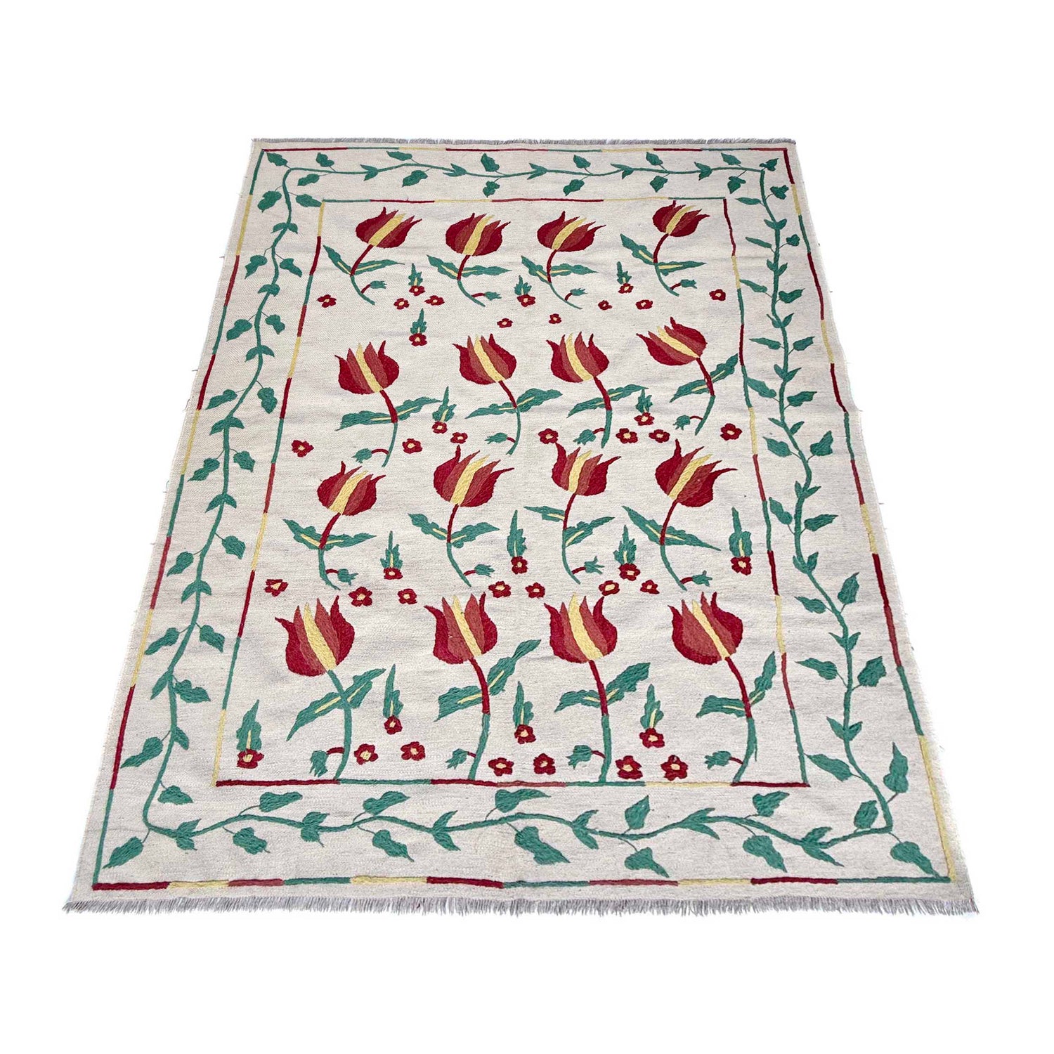 Handmade Embroidery Kilim 5' 7" x 7' 10" (ft) - No. P36864