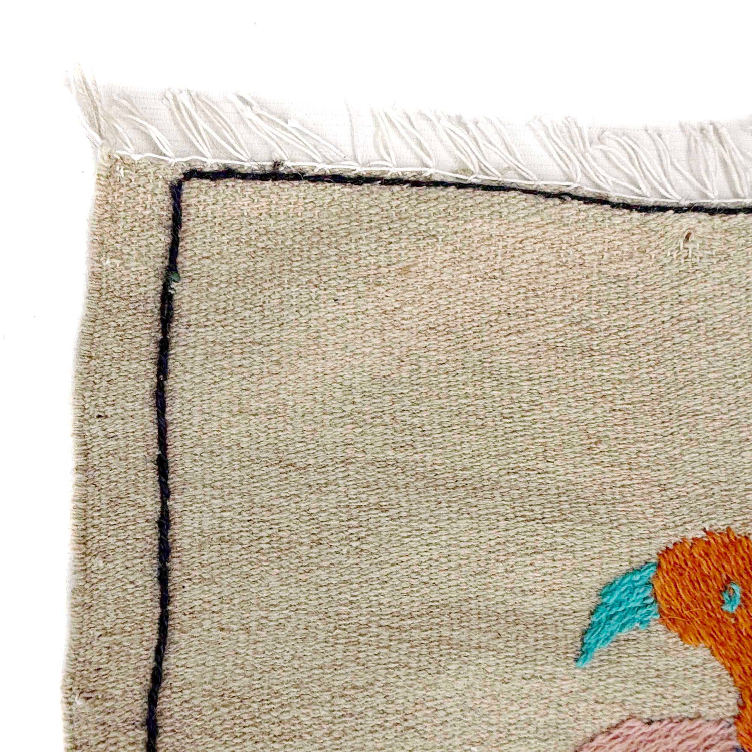 Handmade Embroidery Kilim 3' 8" x 6' 2" (ft) - No. P36868