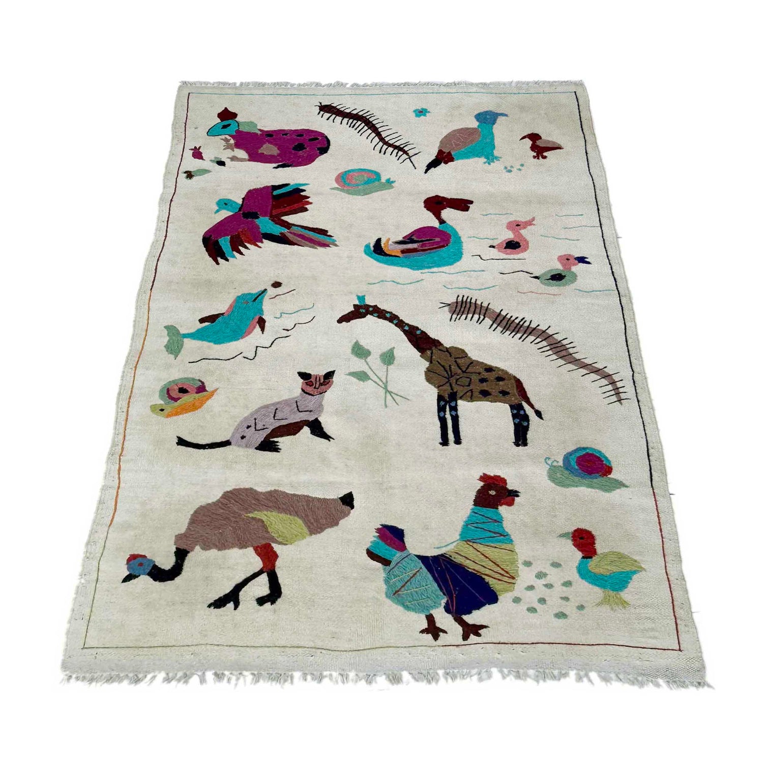 Pakistani Embroidery Kelim 3' 1" x 5' 4" (ft) - No. P36869