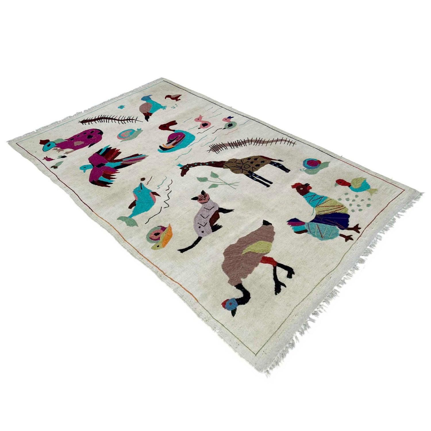 Pakistani Embroidery Kelim 3' 1" x 5' 4" (ft) - No. P36869