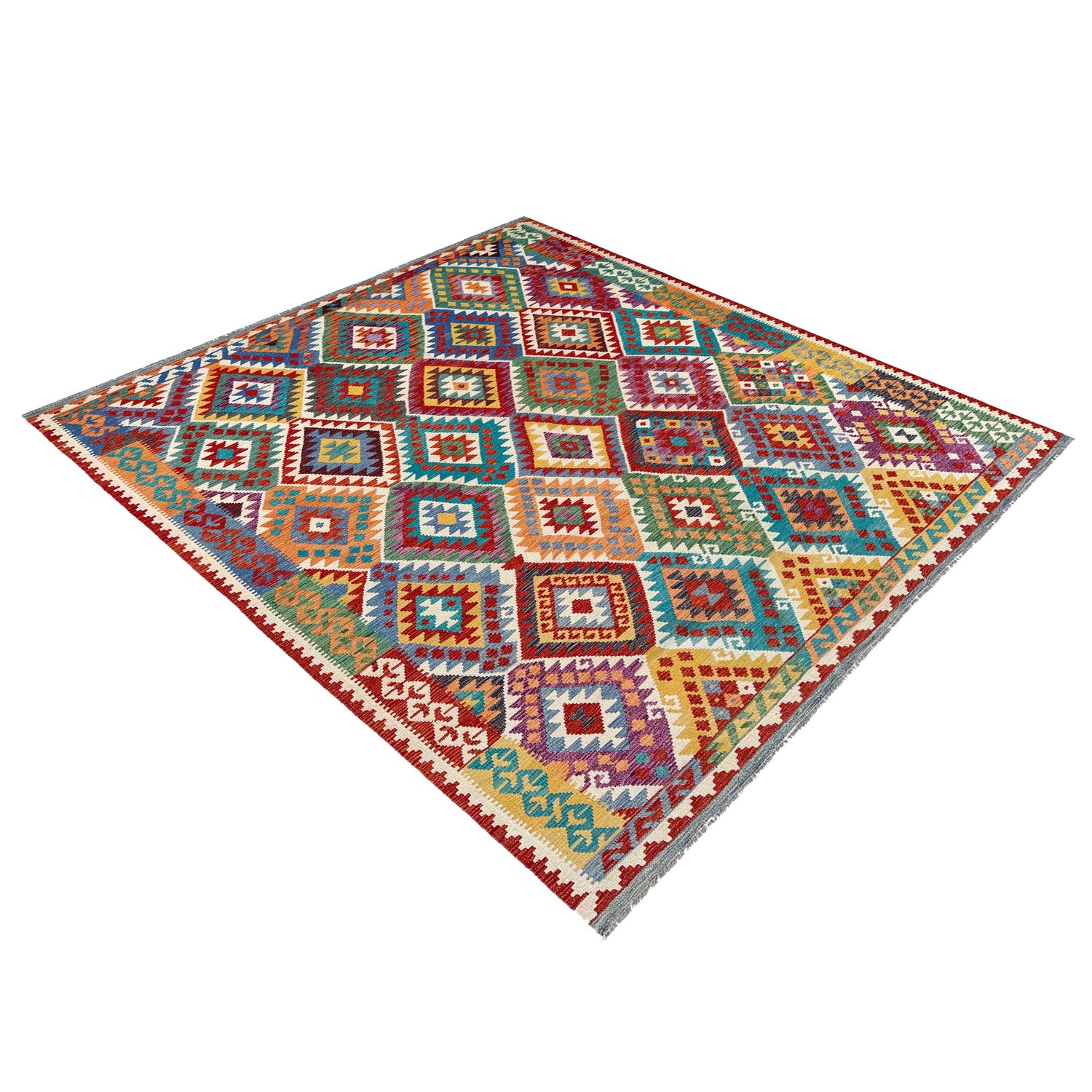 Handmade Vegetable Kilim 8' 5" x 10' 1" (ft) - No. P36881