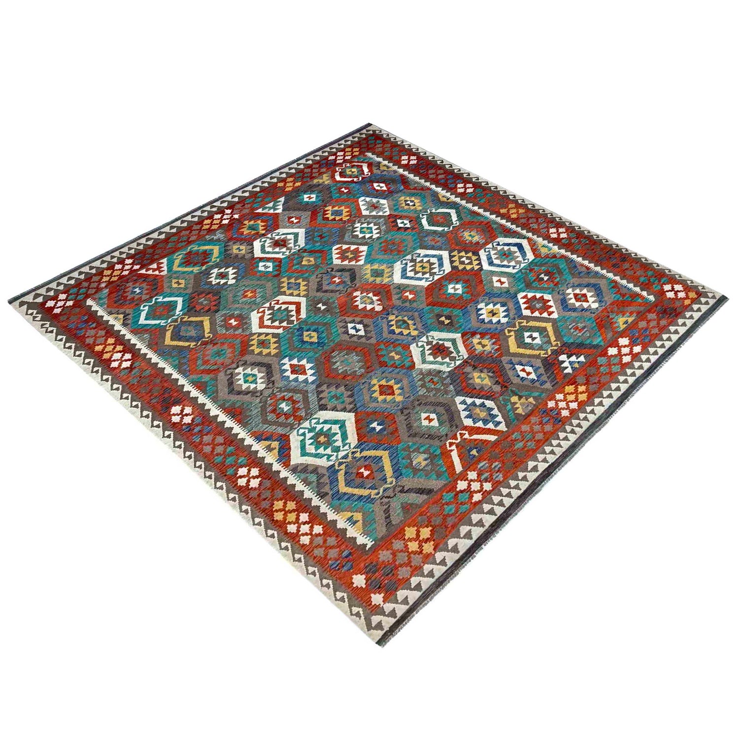 Handmade Vegetable Kelim 8' 4" x 9' 9" (ft) - No. P36893