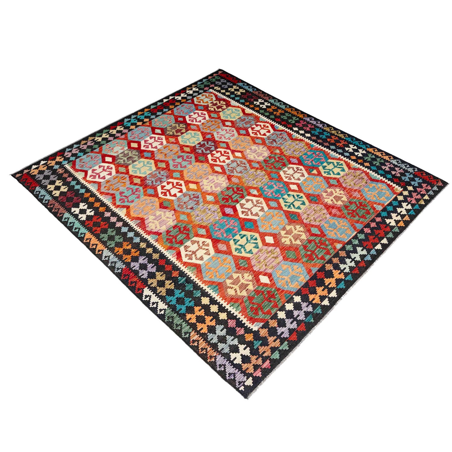 Handmade Vegetable Kilim 8' 3" x 9' 8" (ft) - No. P36900