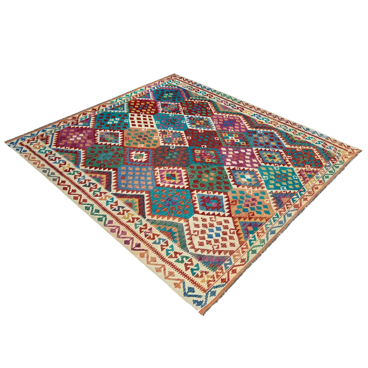 Handmade Vegetable Kelim 8' 2" x 10' 1" (ft) - No. P36904