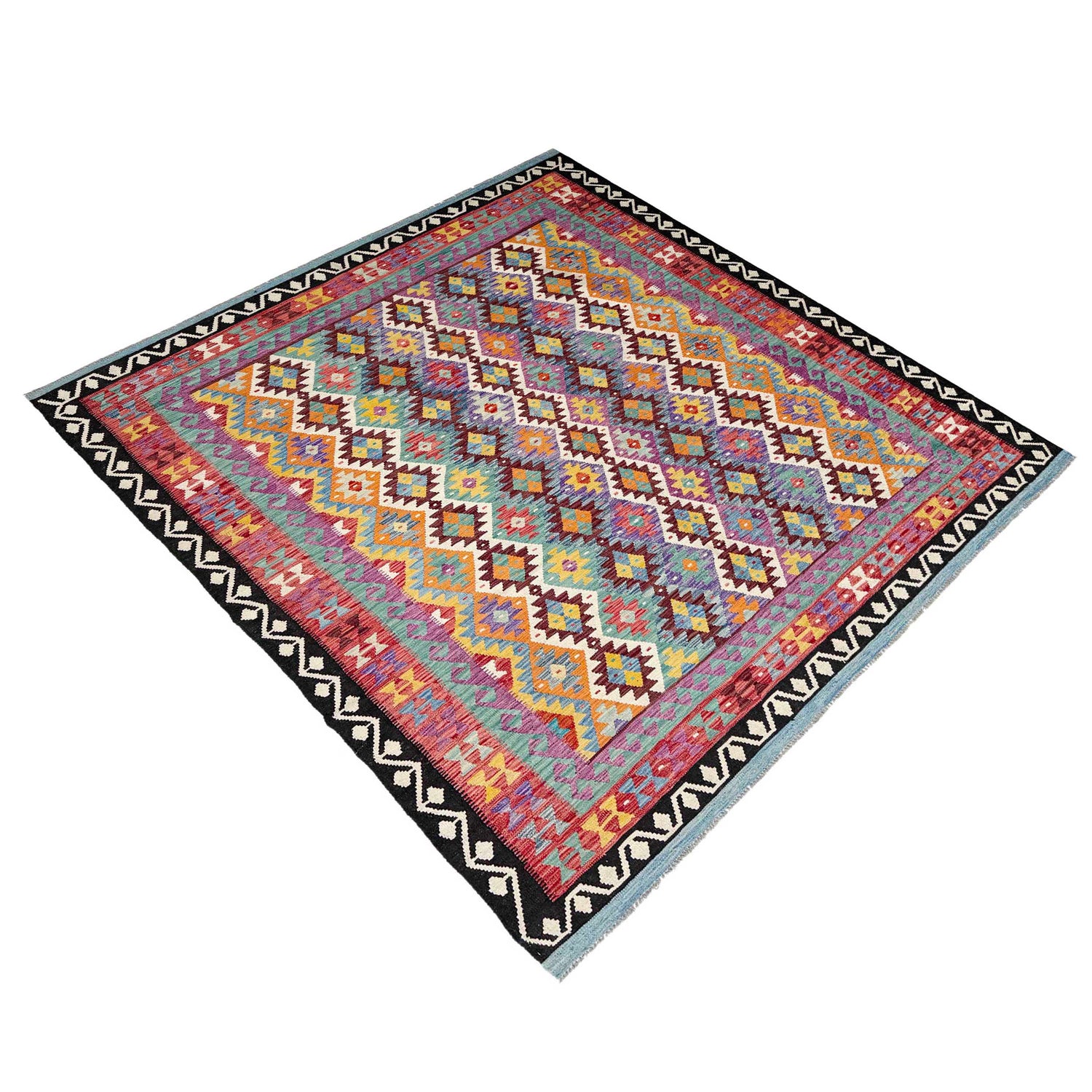 Handmade Vegetable Kilim 8' 4" x 9' 9" (ft) - No. P36906