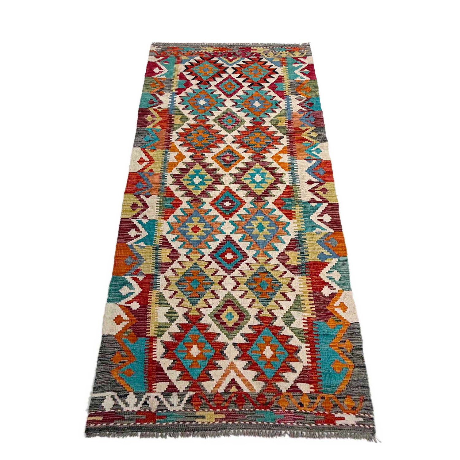 Vegetable Kilim Runner 2' 8" x 7' 10" (ft) - No. P36946