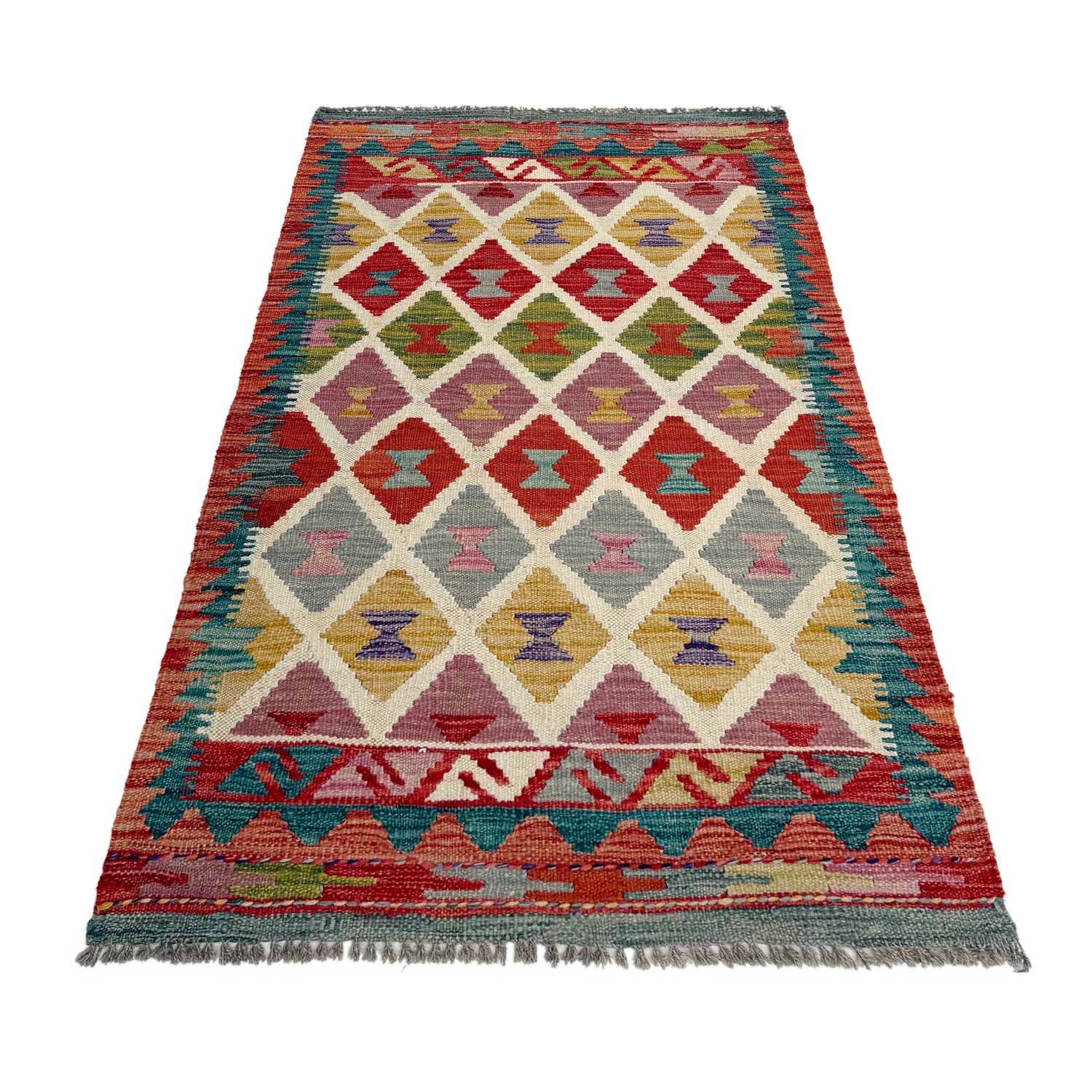Handmade Vegetable Kelim 2' 4" x 4' 3" (ft) - No. P37050