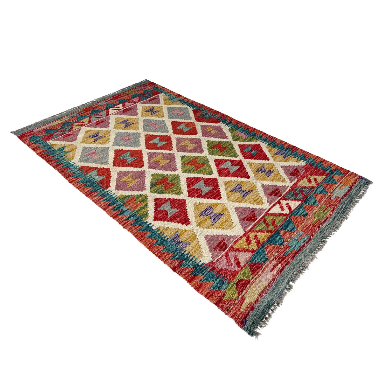 Handmade Vegetable Kelim 2' 4" x 4' 3" (ft) - No. P37050