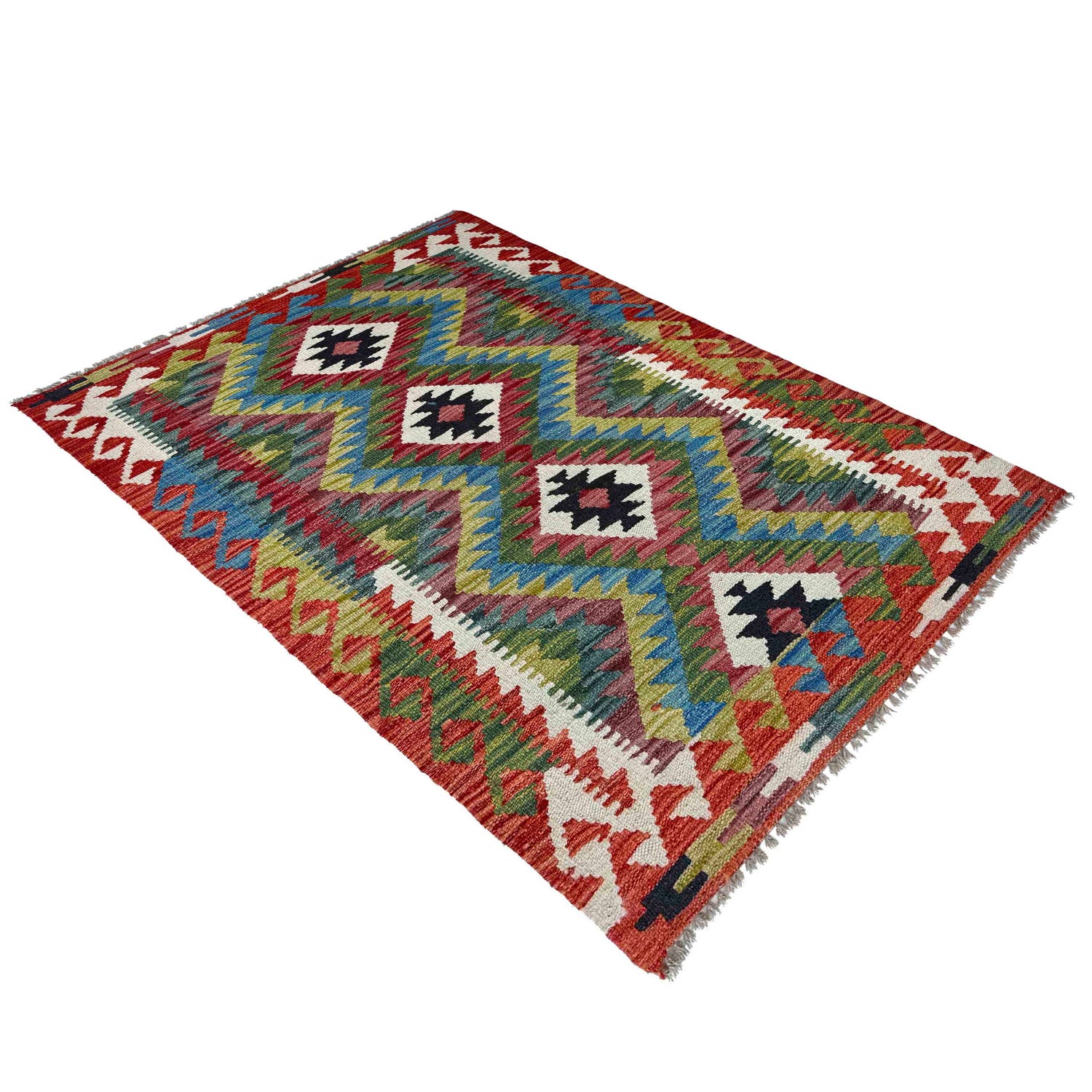 Handmade Vegetable Kilim 2' 9" x 4' 2" (ft) - No. P37053