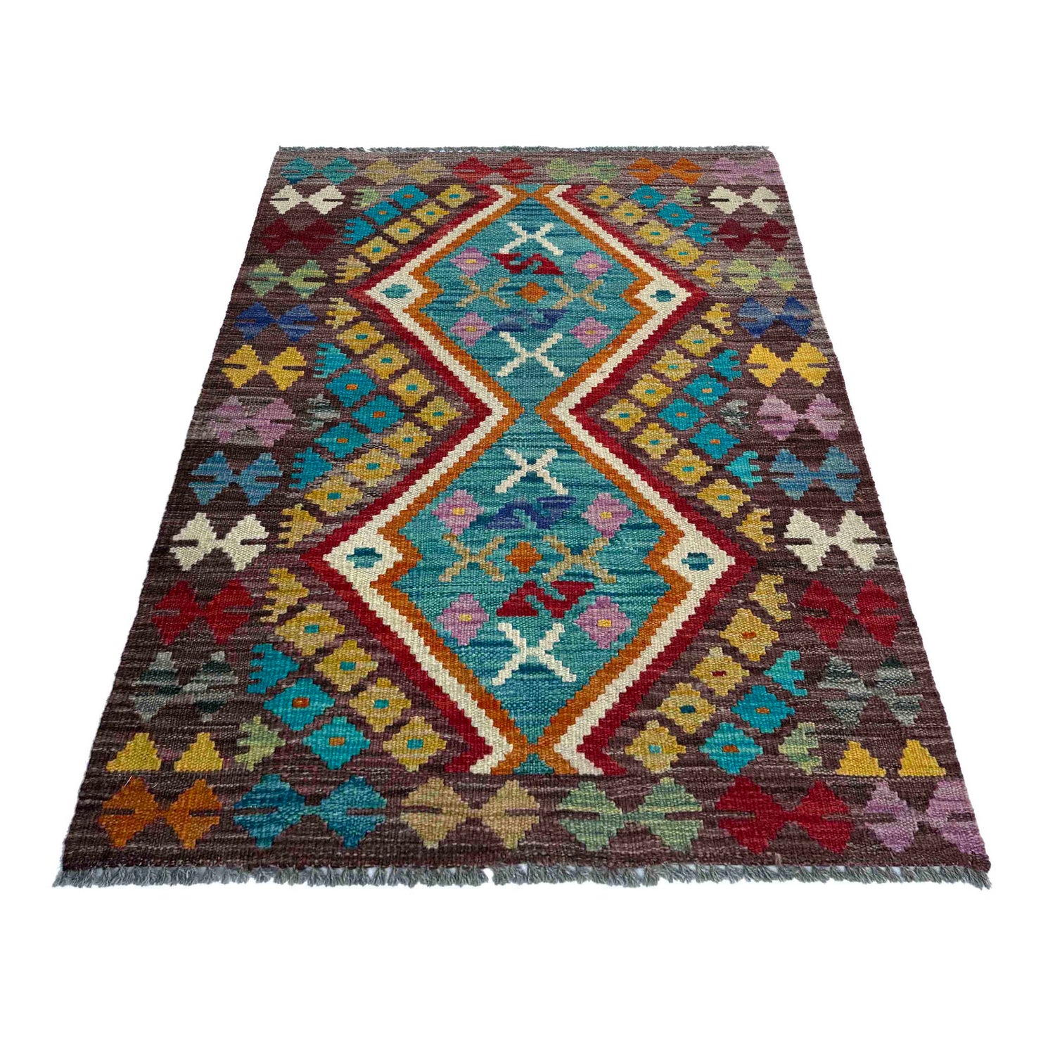 Handmade Vegetable Kelim 2' 7" x 3' 11" (ft) - No. P37075