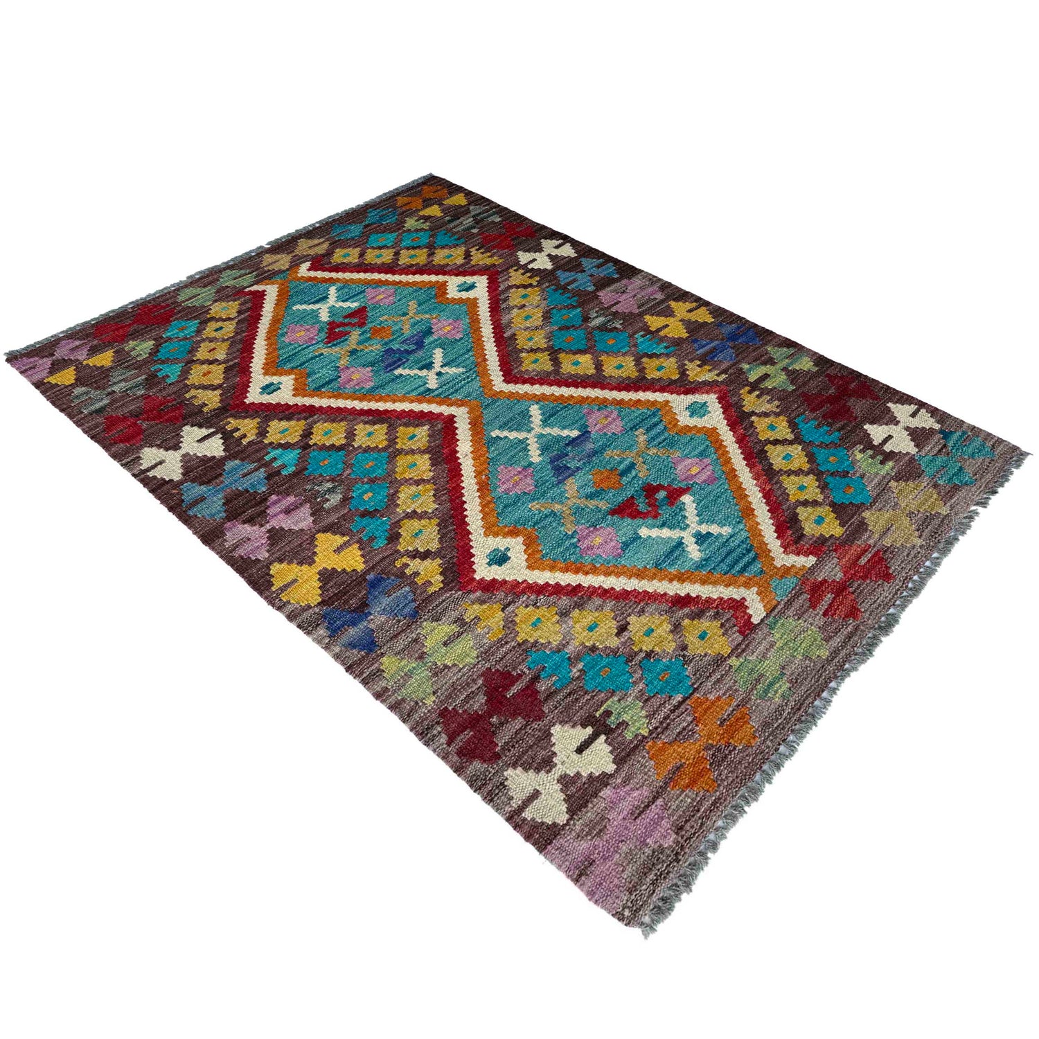 Handmade Vegetable Kelim 2' 7" x 3' 11" (ft) - No. P37075