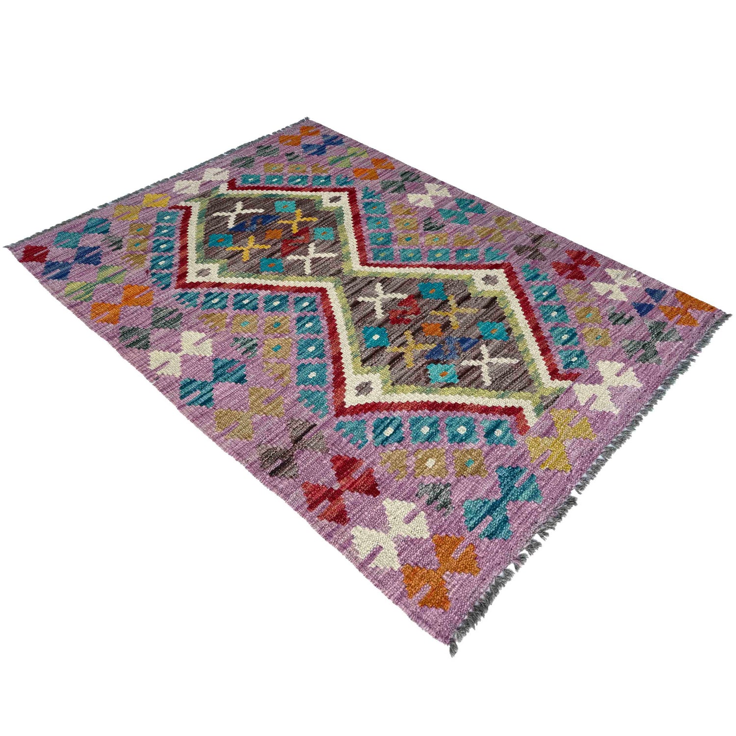 Handmade Vegetable Kelim 2' 7" x 3' 11" (ft) - No. P37098