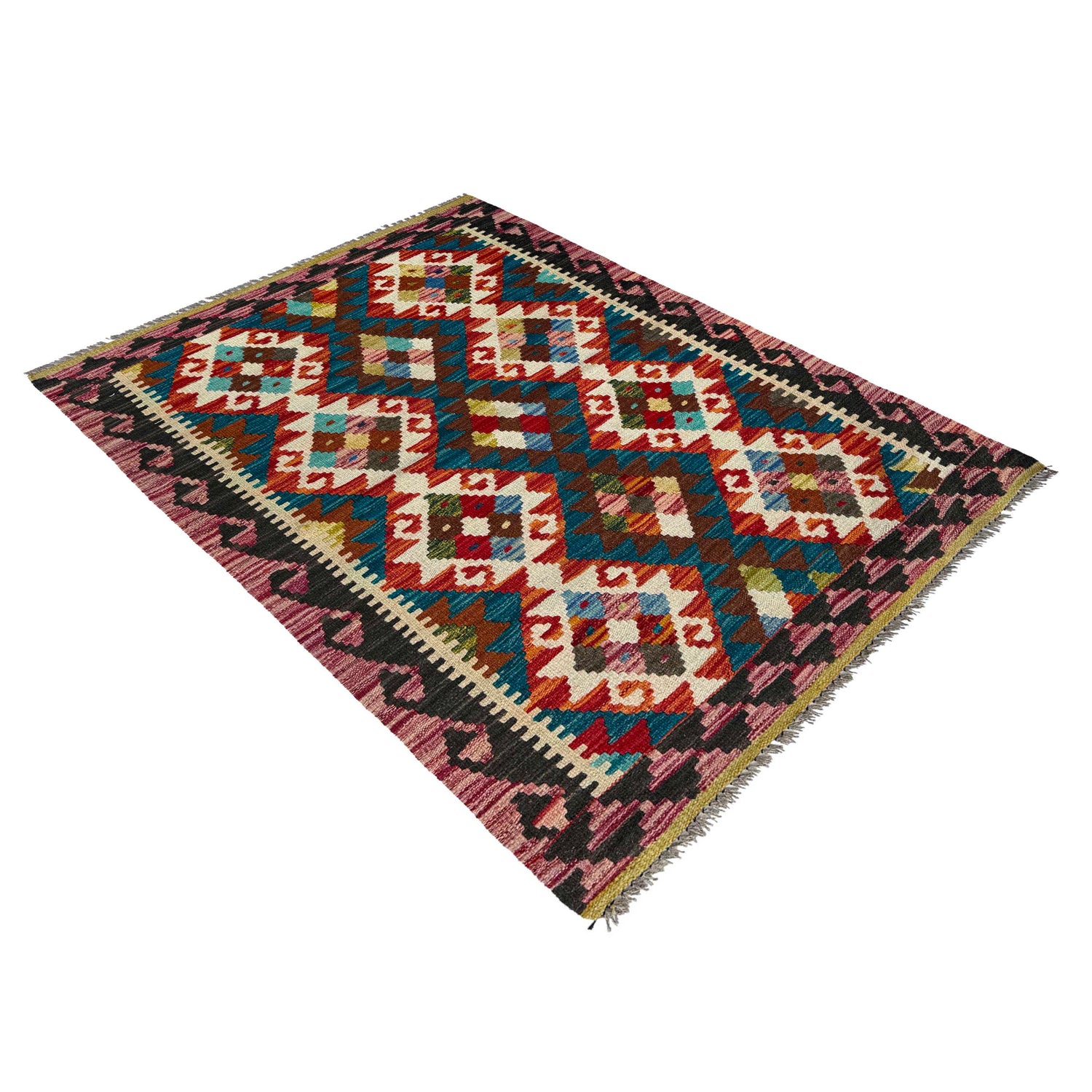 Handmade Vegetable Kelim 2' 8" x 4' 1" (ft) - No. P37103