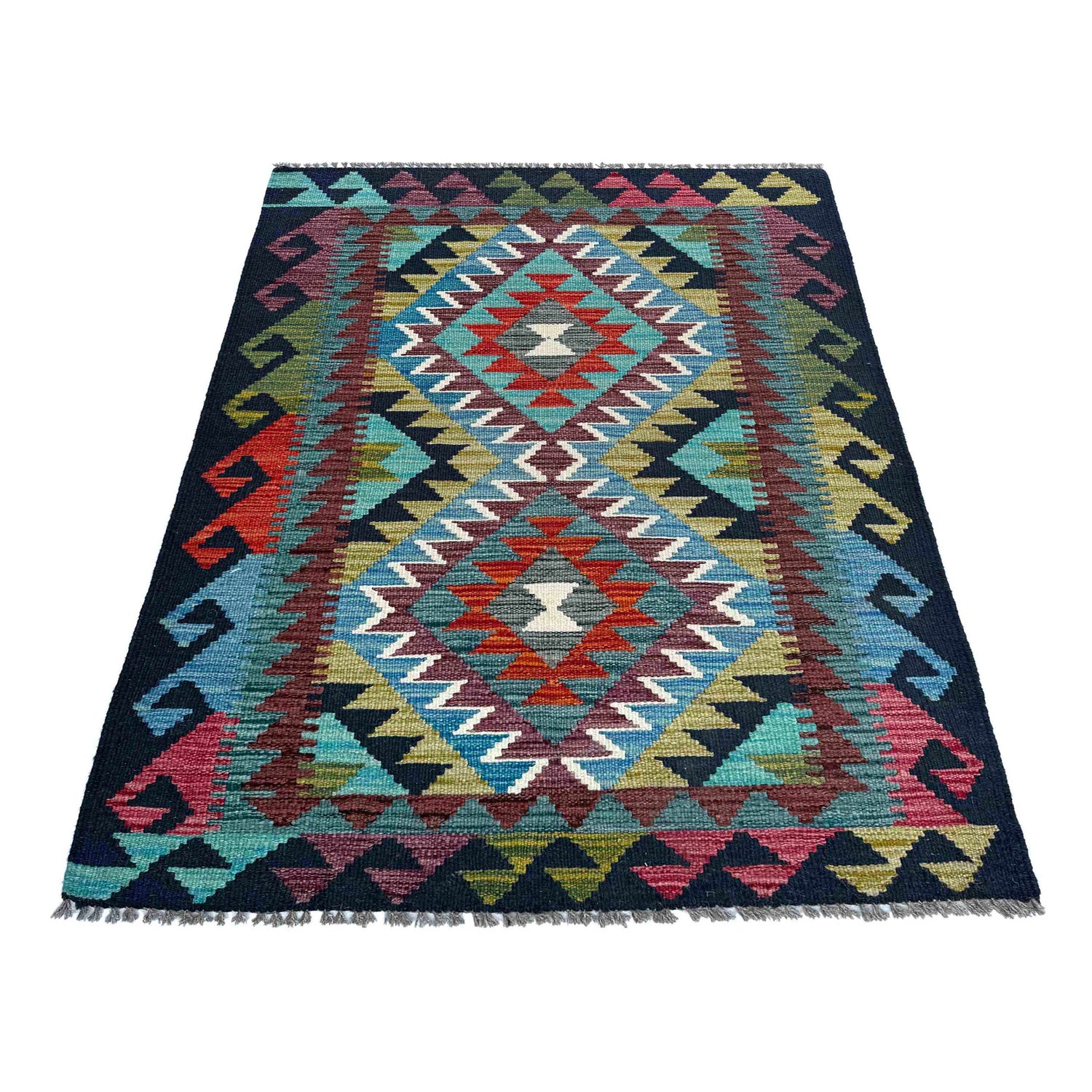Handmade Vegetable Kelim 2' 10" x 3' 11" (ft) - No. P37104