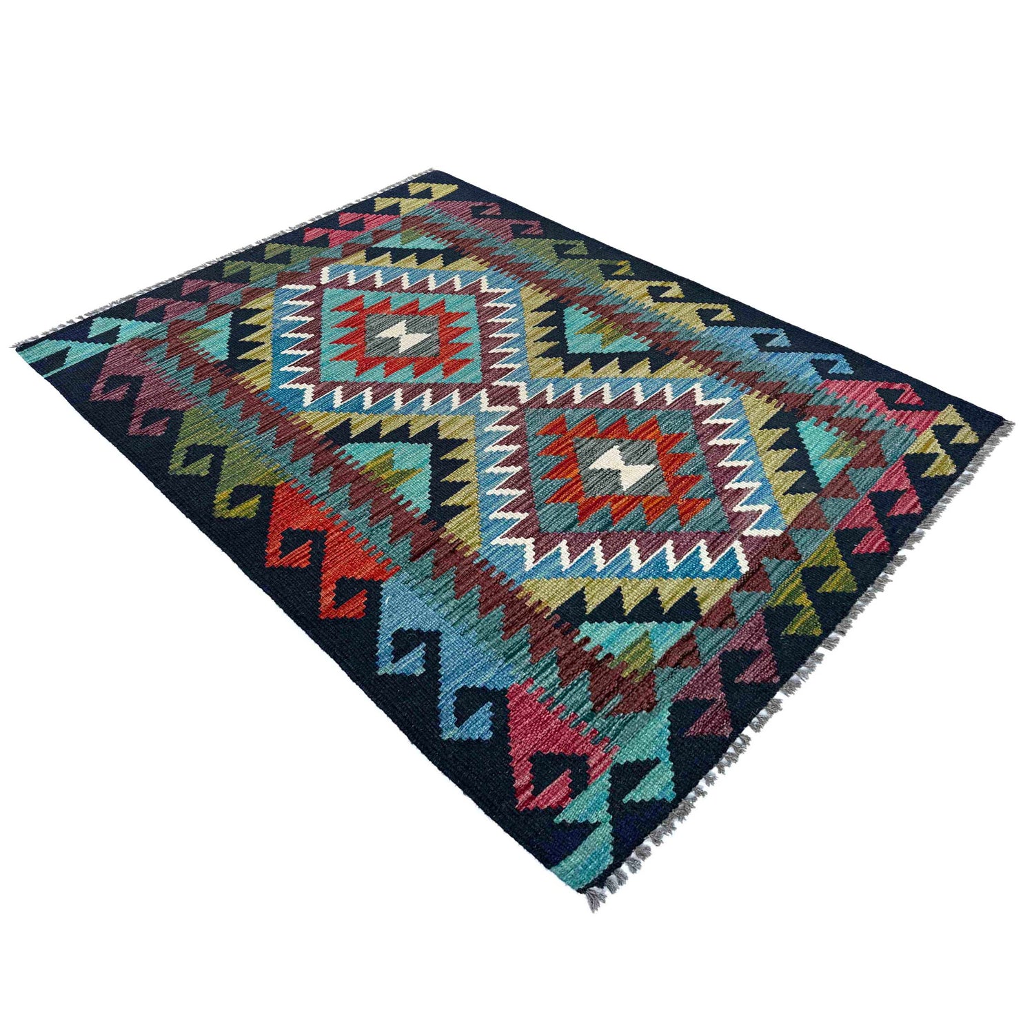 Handmade Vegetable Kelim 2' 10" x 3' 11" (ft) - No. P37104