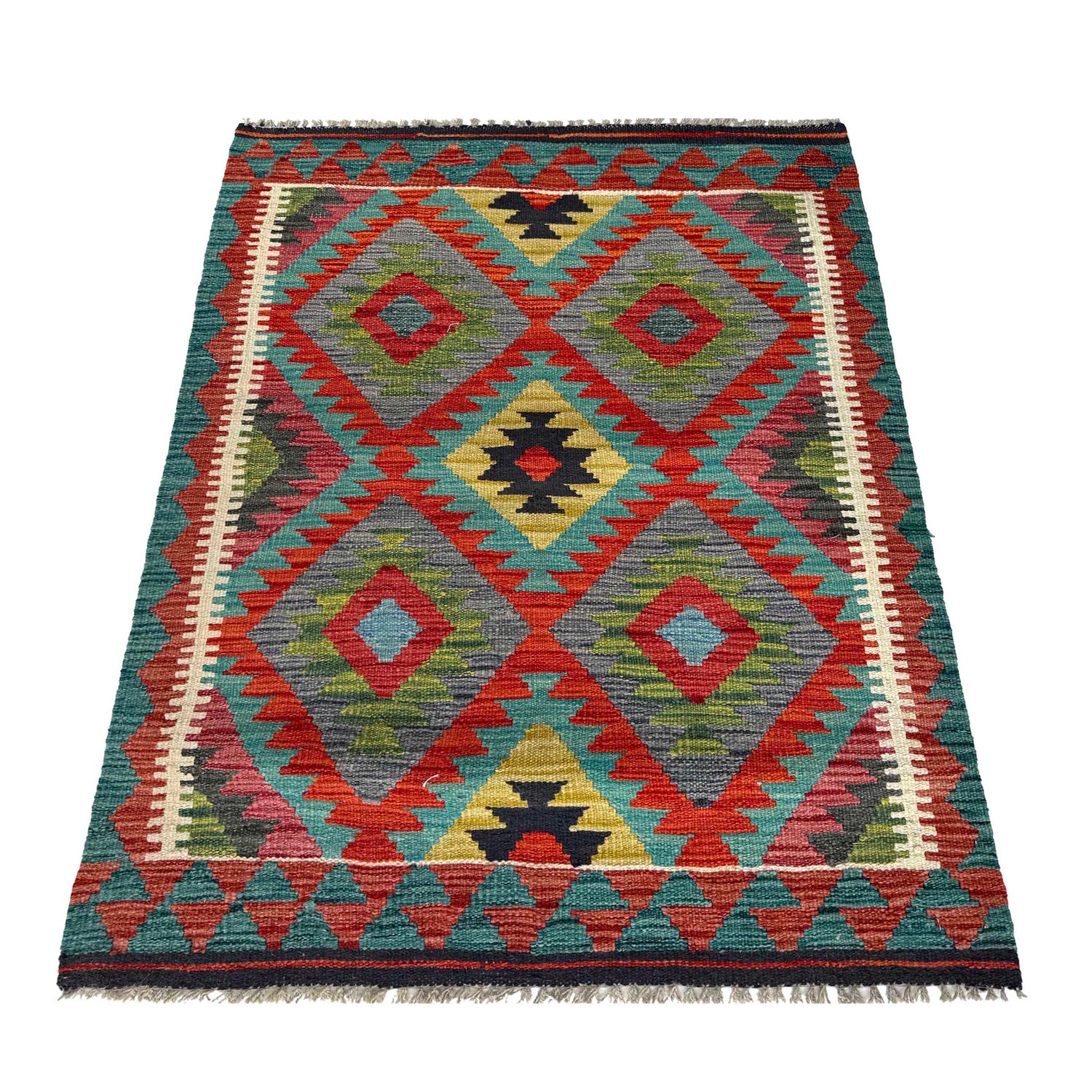 Handmade Vegetable Kilim 2' 10" x 4' 0" (ft) - No. P37107