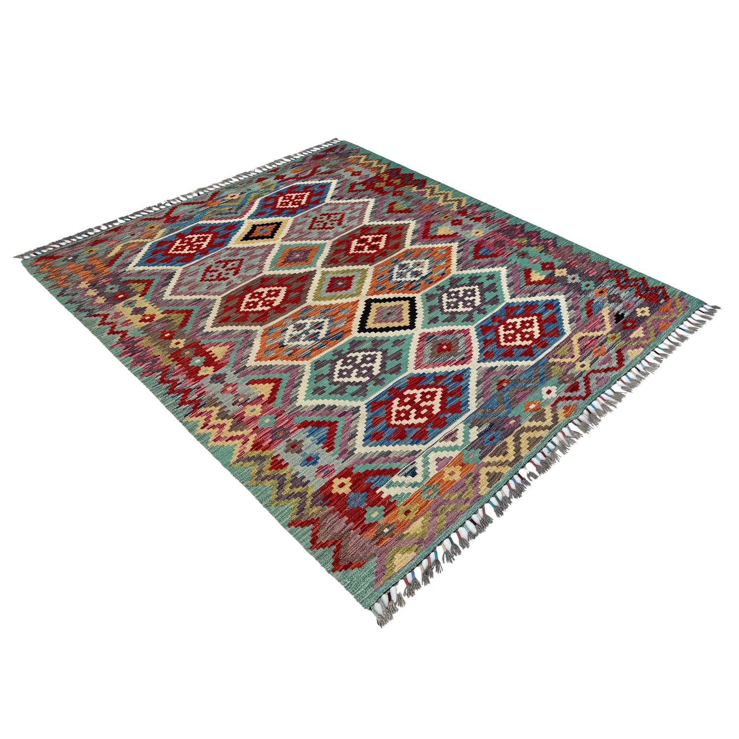 Handmade Vegetable Kelim 5' 0" x 6' 7" (ft) - No. P37178