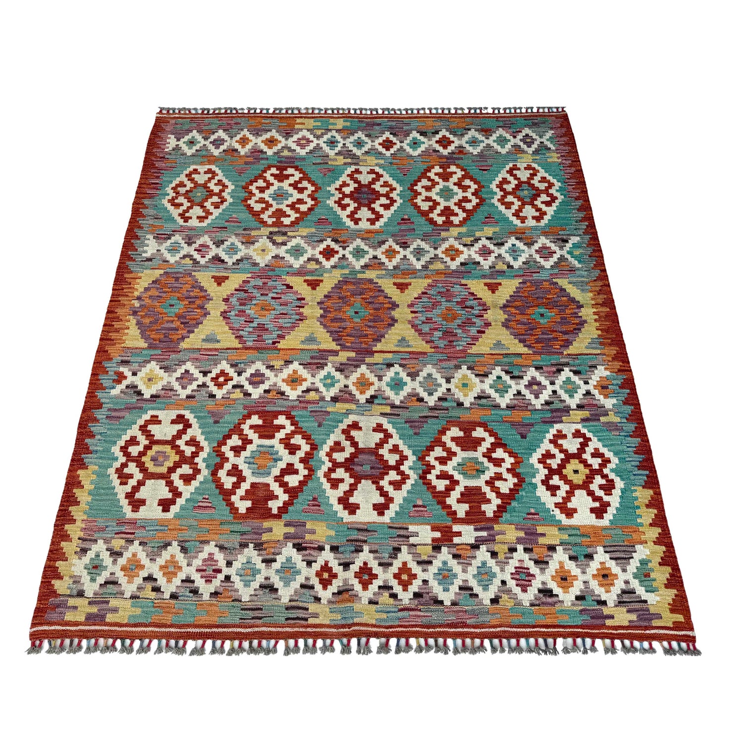 Handmade Vegetable Kilim 5' 0" x 6' 3" (ft) - No. P37179
