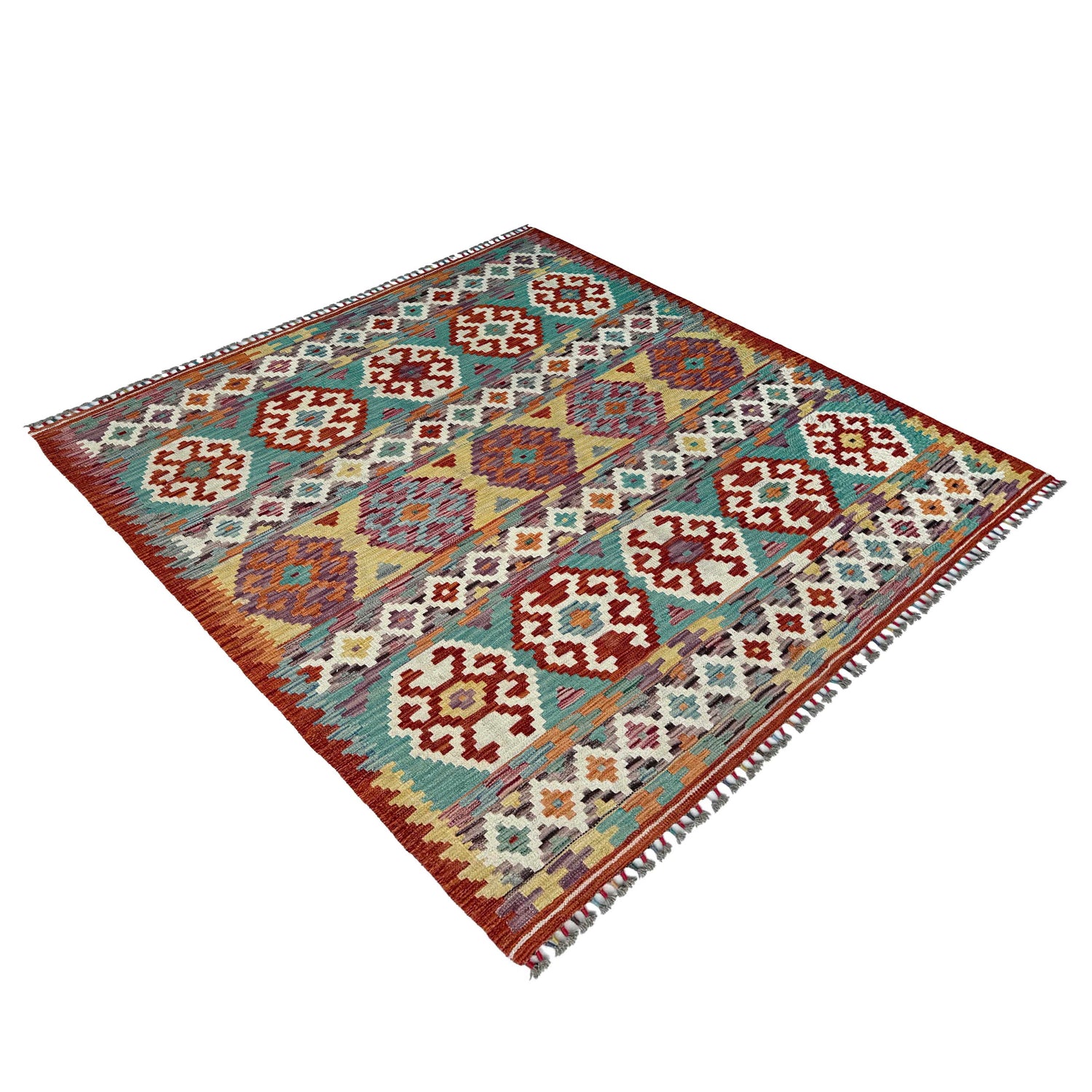 Handmade Vegetable Kilim 5' 0" x 6' 3" (ft) - No. P37179