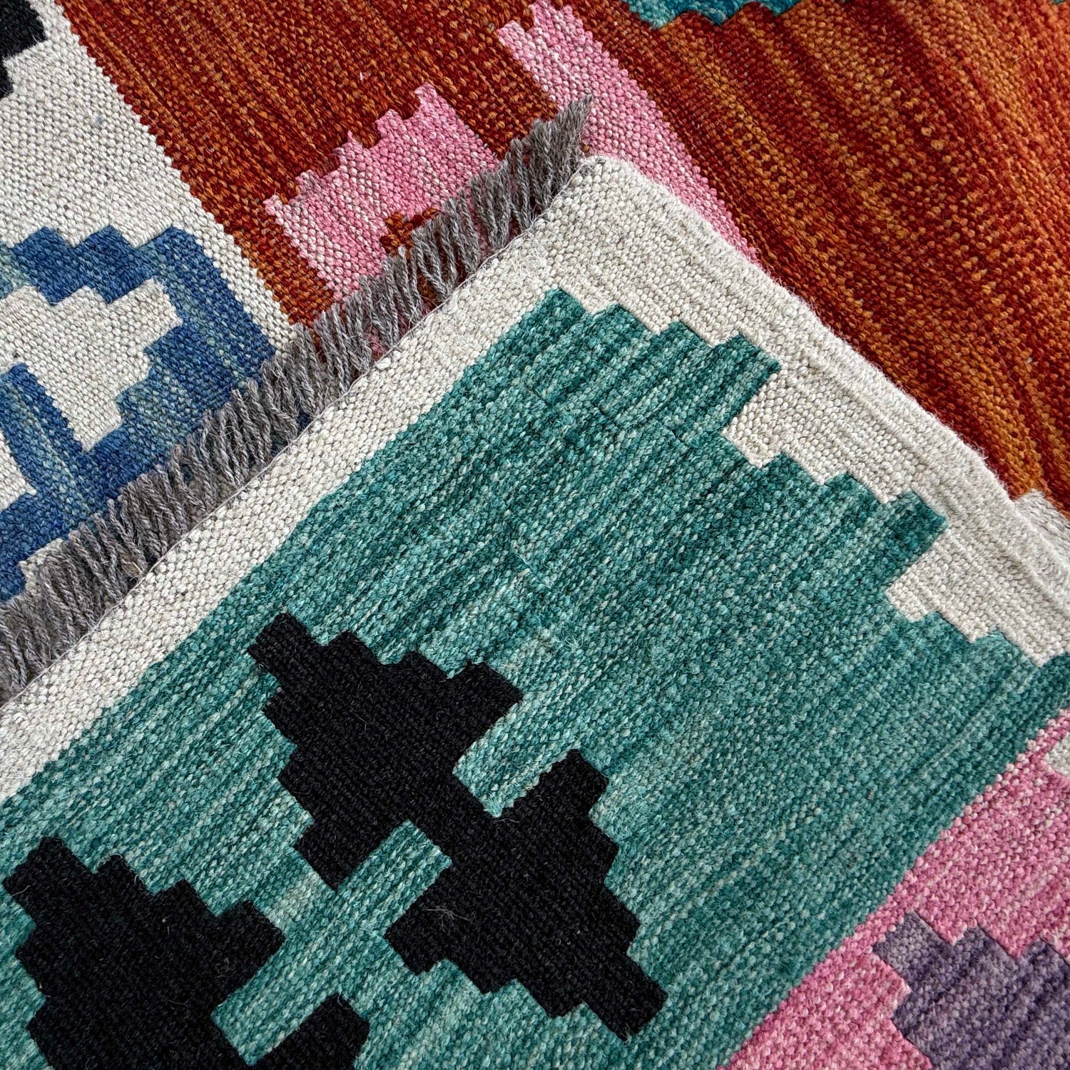 Handmade Vegetable Kilim 6' 7" x 9' 9" (ft) - No. P37215
