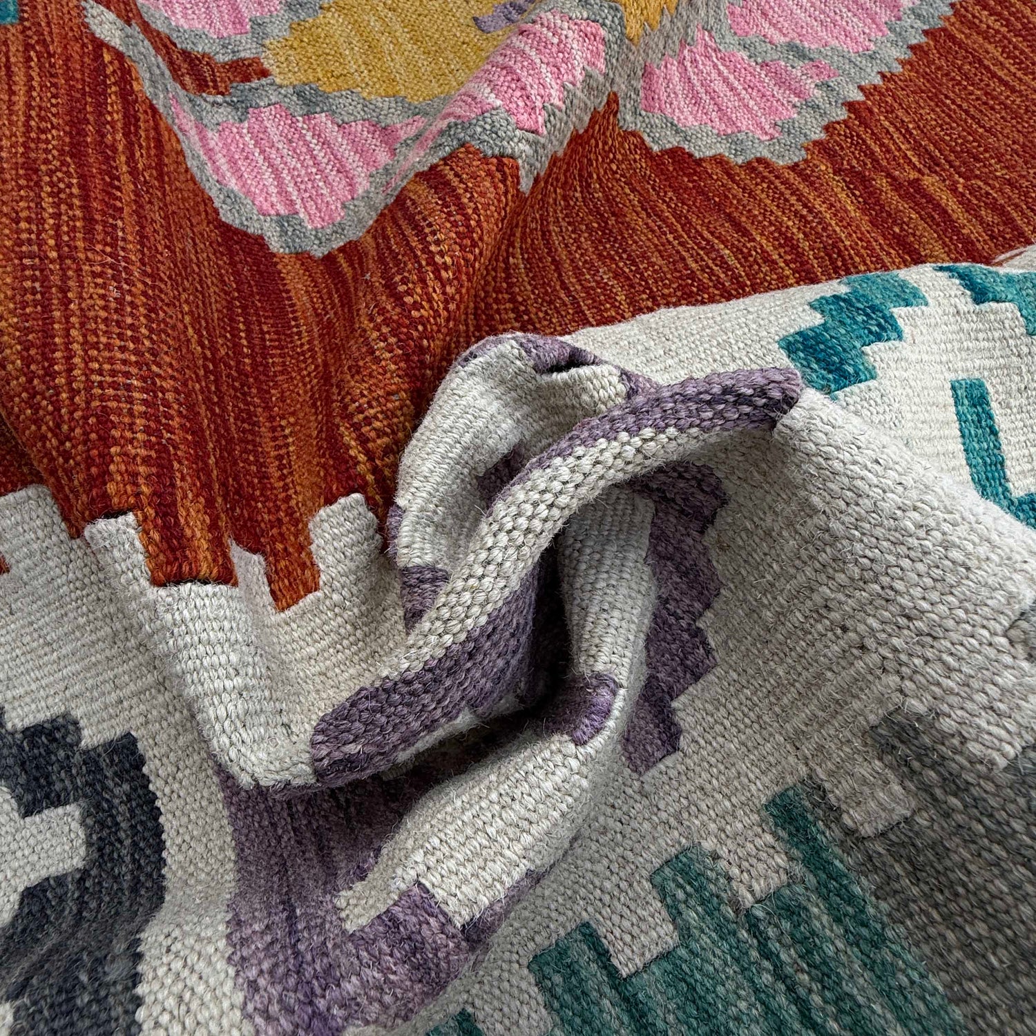 Handmade Vegetable Kilim 6' 7" x 9' 9" (ft) - No. P37215