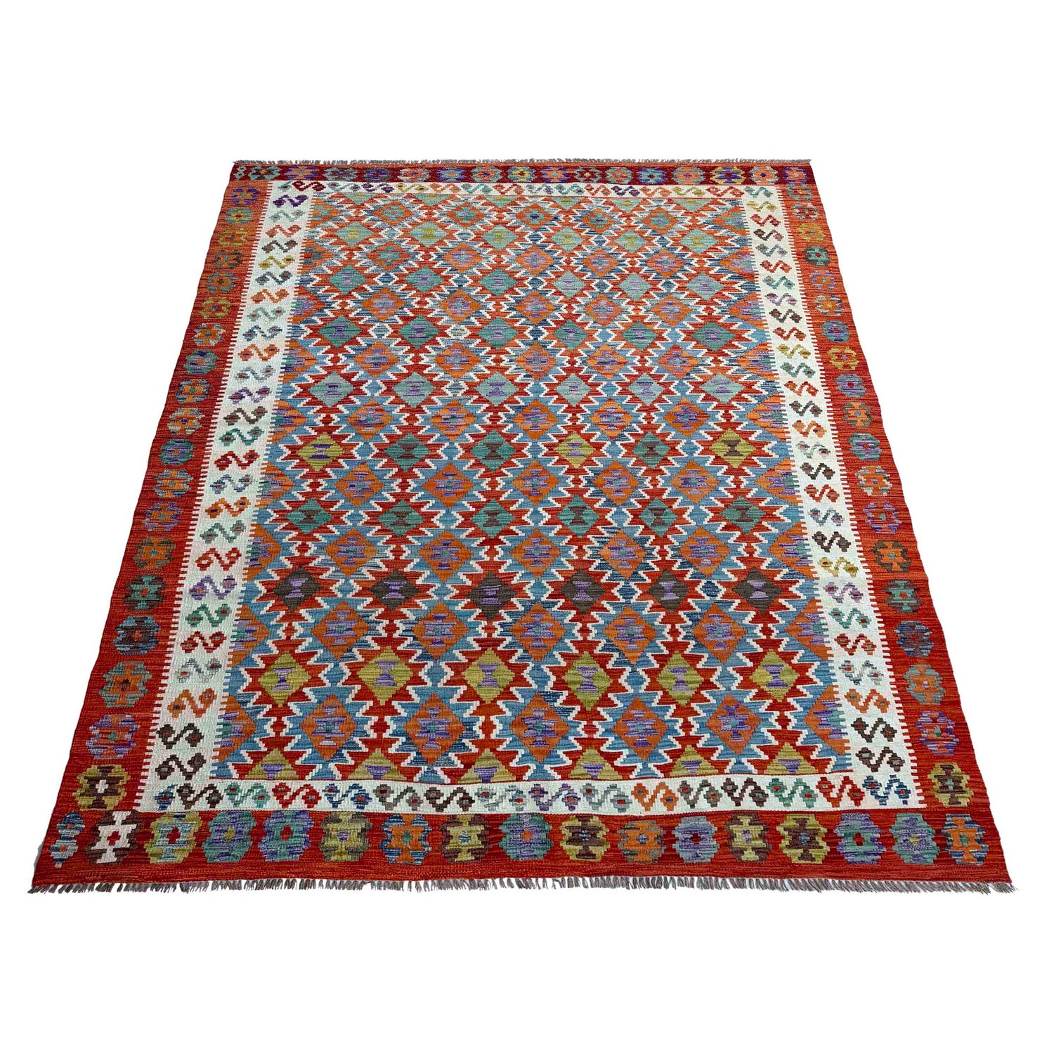 Handmade Vegetable Kelim 7' 3" x 10' 4" (ft) - No. P37216
