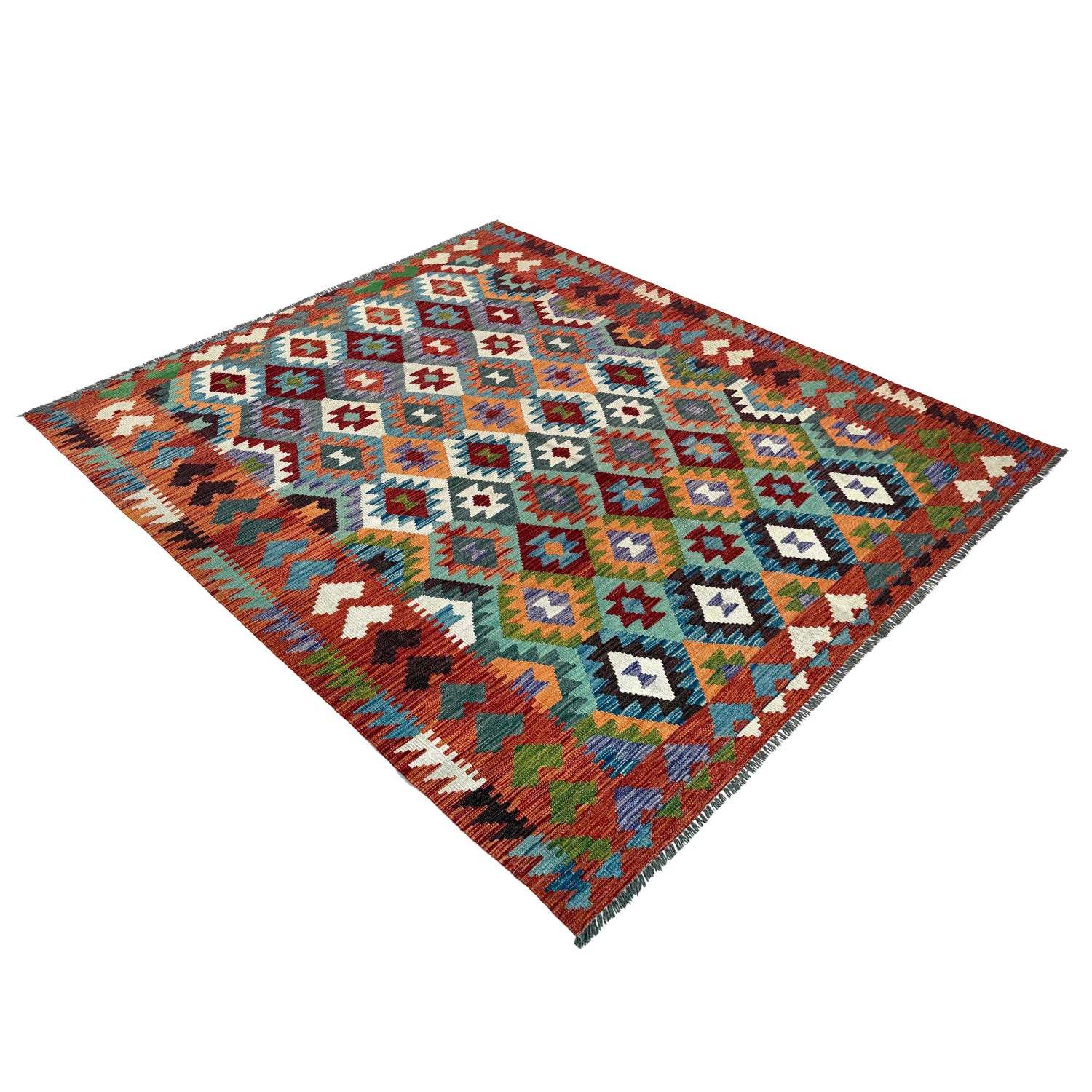 Handmade Vegetable Kelim 6' 5" x 9' 7" (ft) - No. P37217