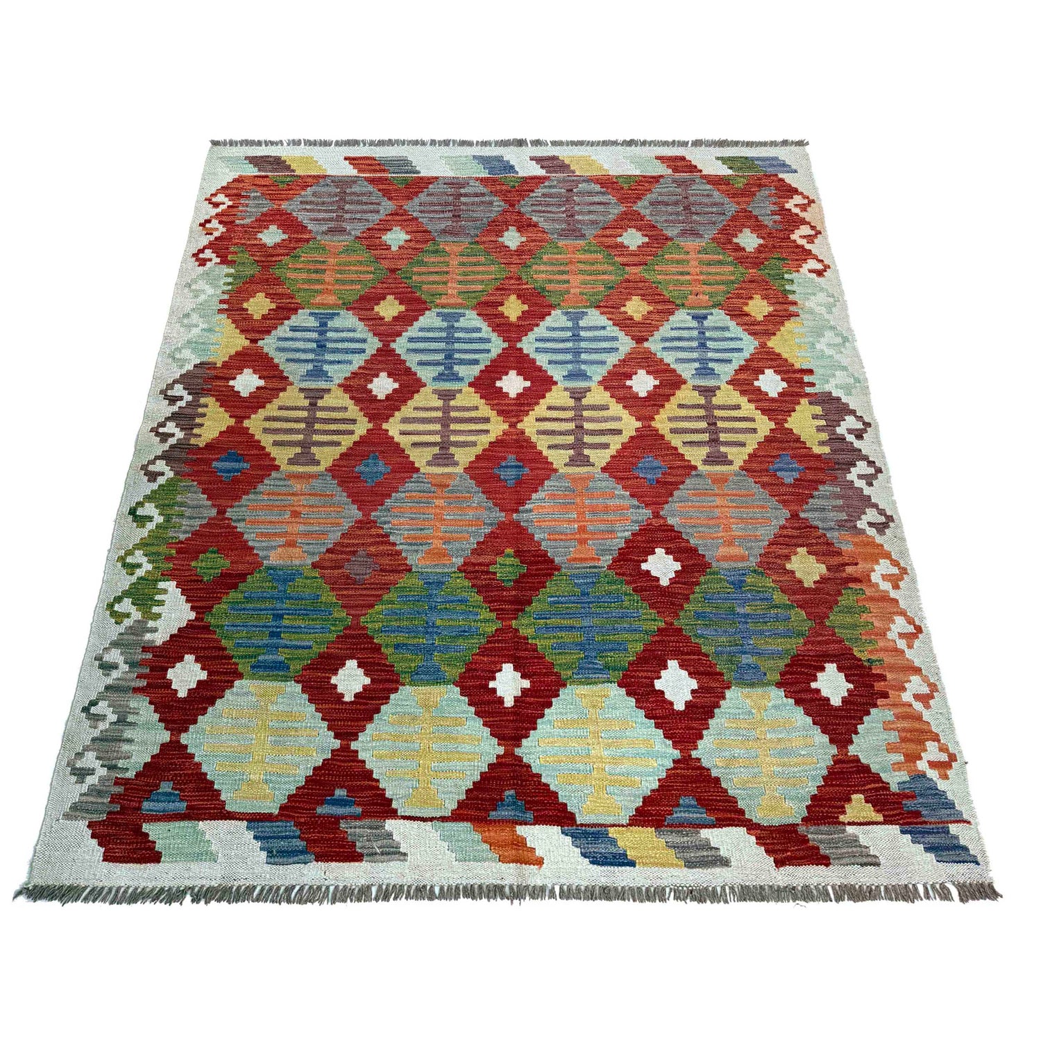 Handmade Vegetable Kelim 5' 0" x 6' 3" (ft) - No. P37227