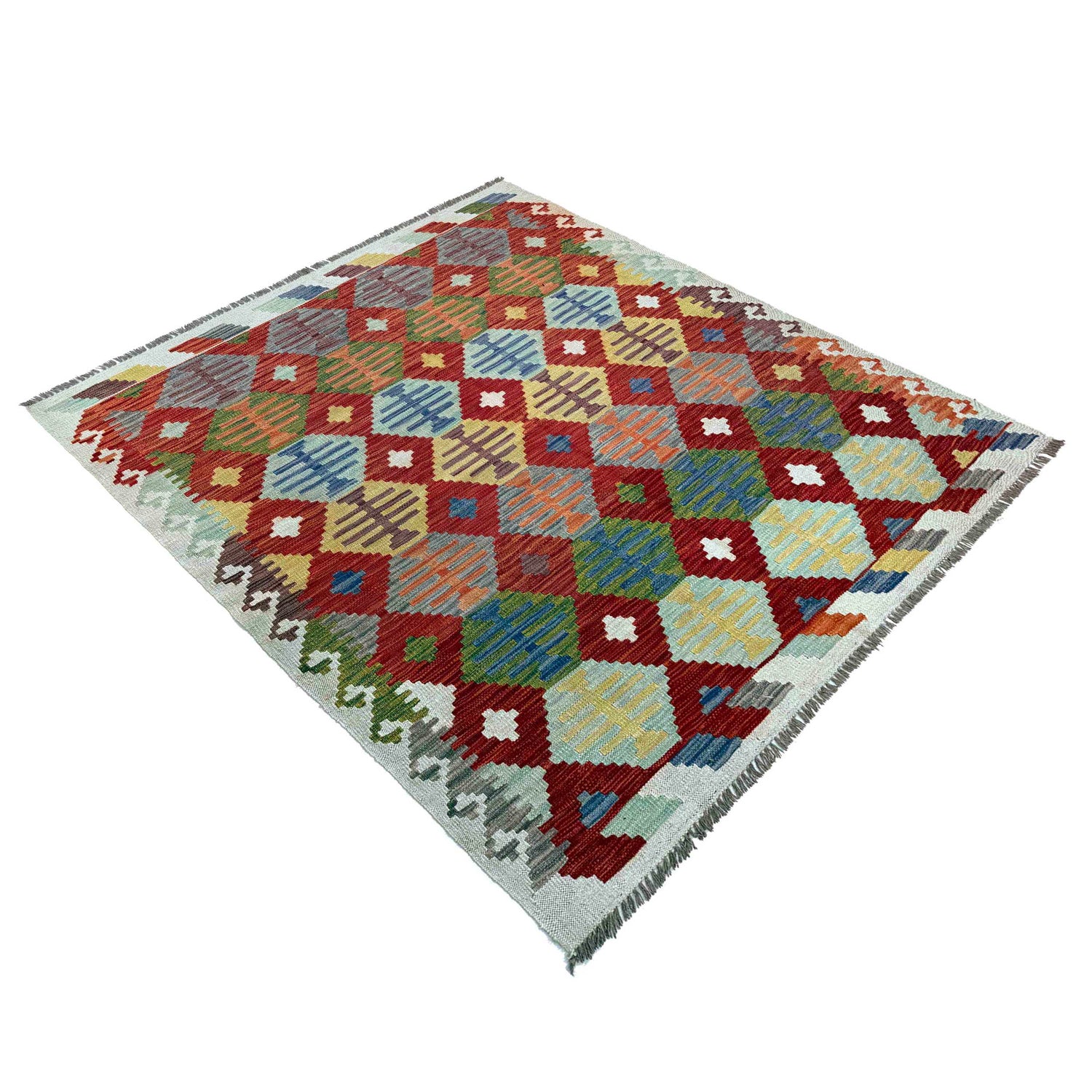 Handmade Vegetable Kelim 5' 0" x 6' 3" (ft) - No. P37227
