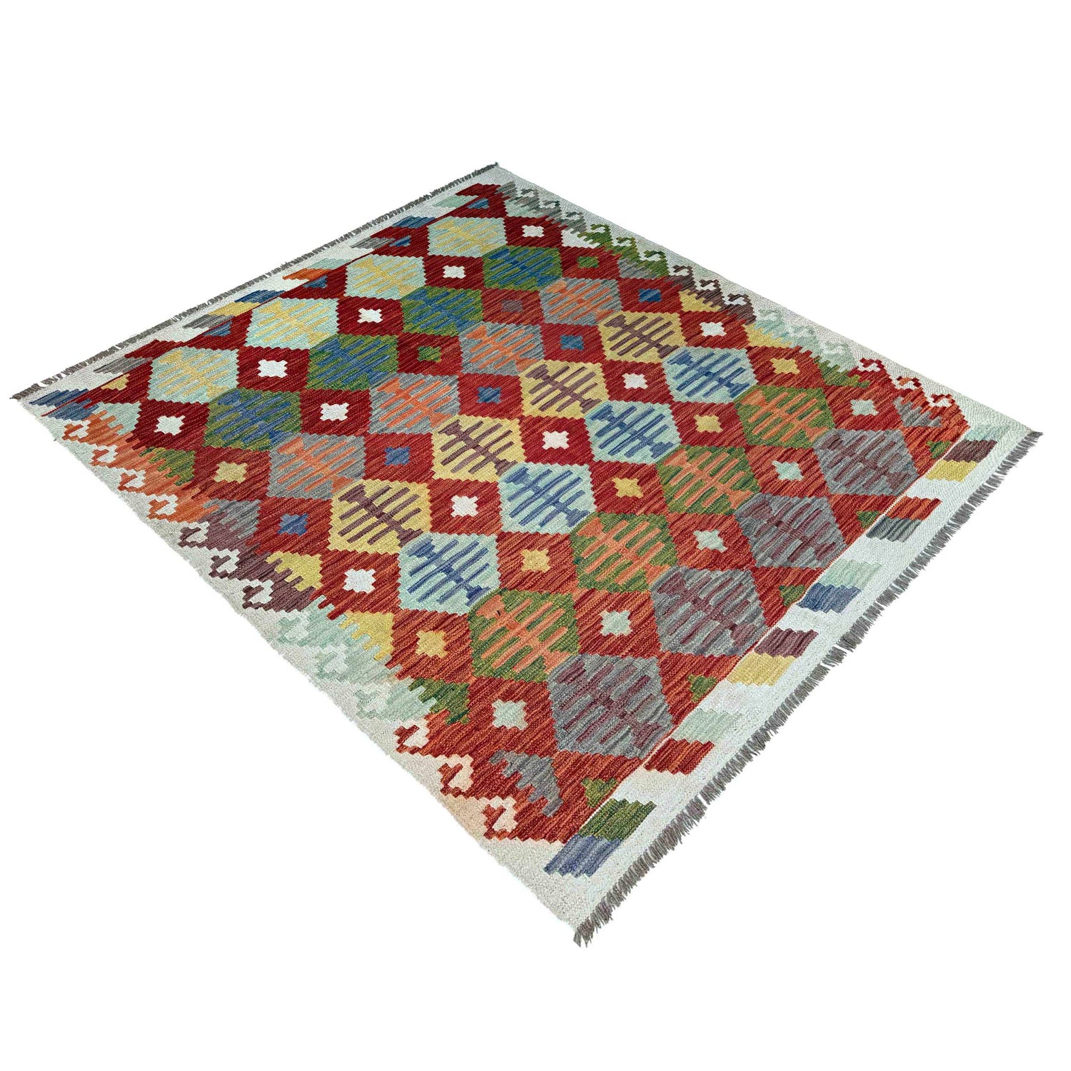 Handmade Vegetable Kelim 5' 0" x 6' 3" (ft) - No. P37227