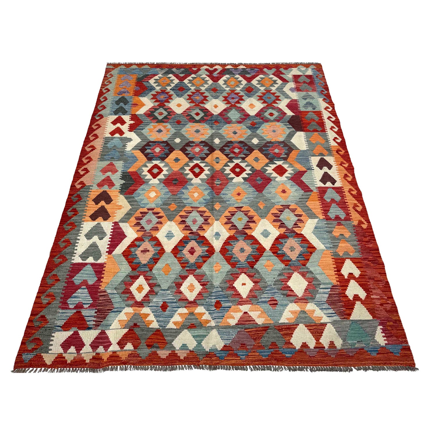 Handmade Vegetable Kilim 6' 4" x 9' 5" (ft) - No. P37243