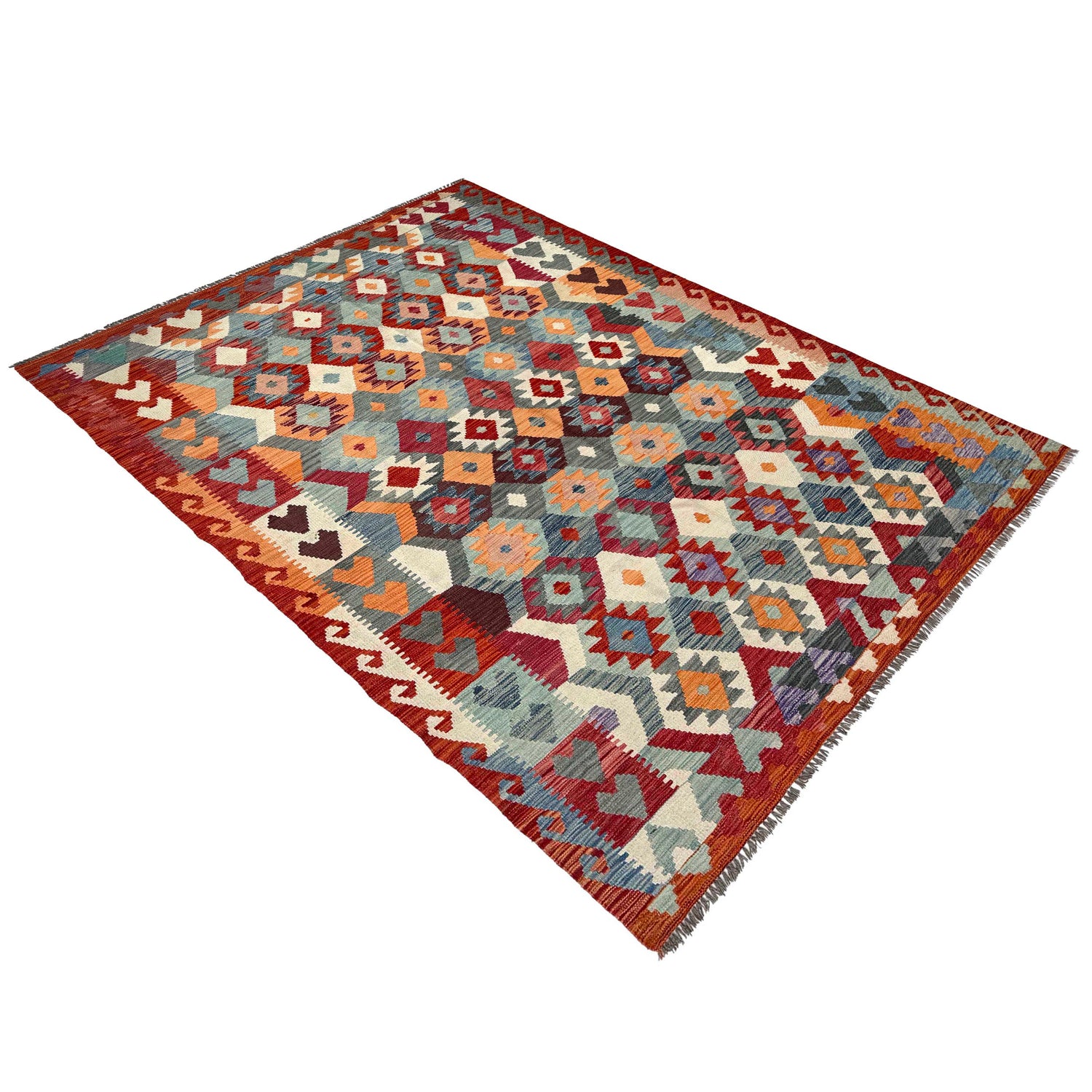 Handmade Vegetable Kilim 6' 4" x 9' 5" (ft) - No. P37243