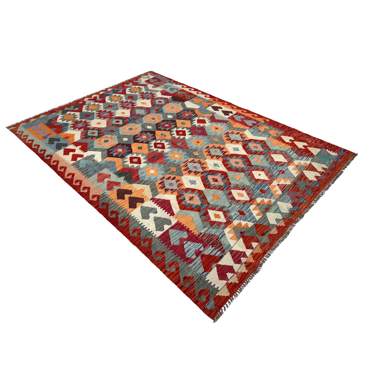 Handmade Vegetable Kilim 6' 4" x 9' 5" (ft) - No. P37243