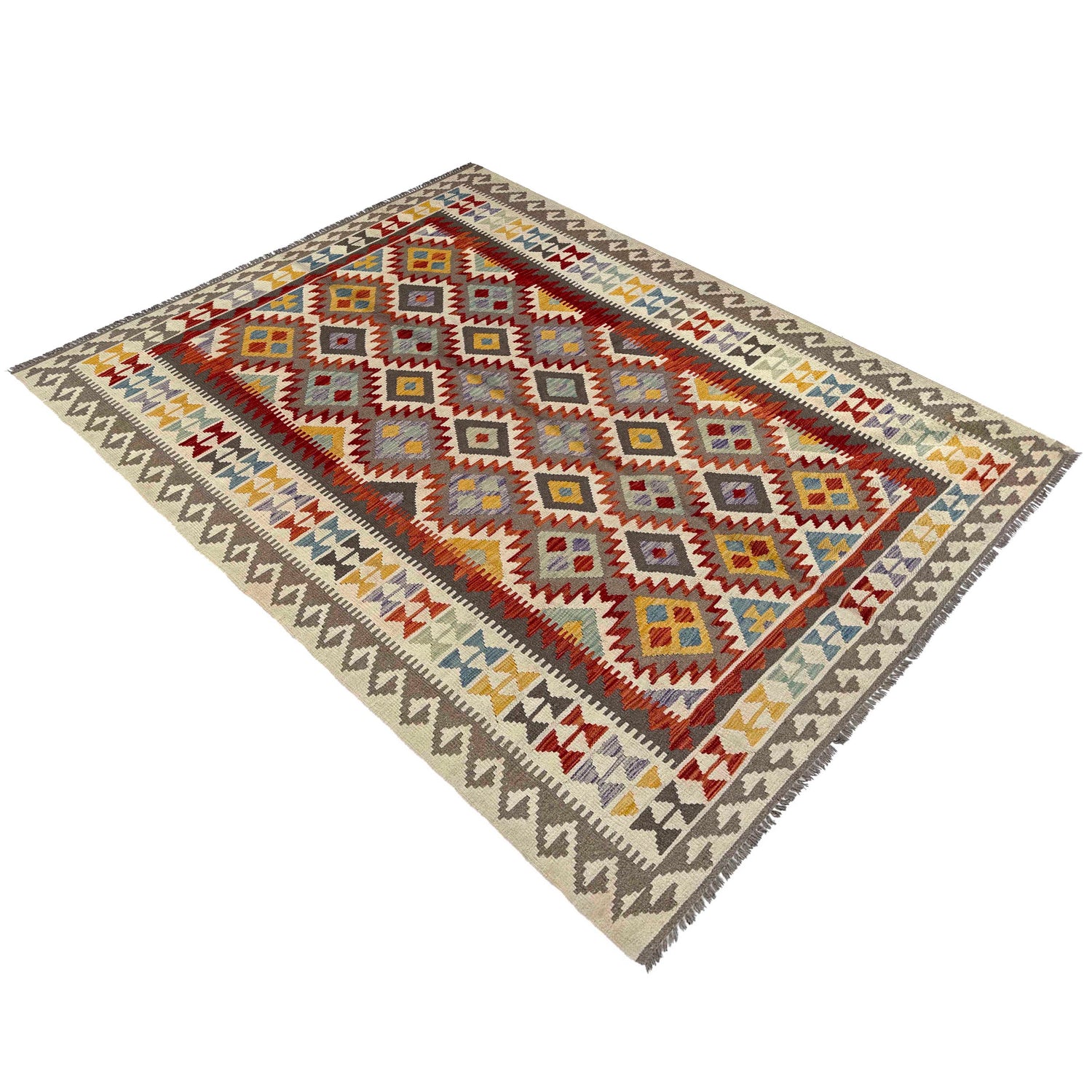 Handmade Vegetable Kelim 6' 8" x 10' 1" (ft) - No. P37247