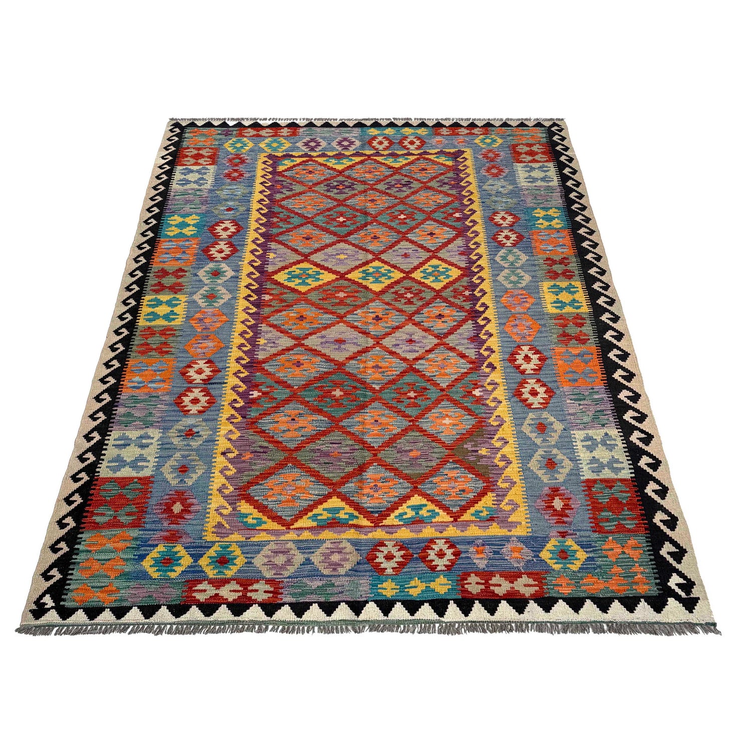 Handmade Vegetable Kilim 6' 5" x 9' 4" (ft) - No. P37249