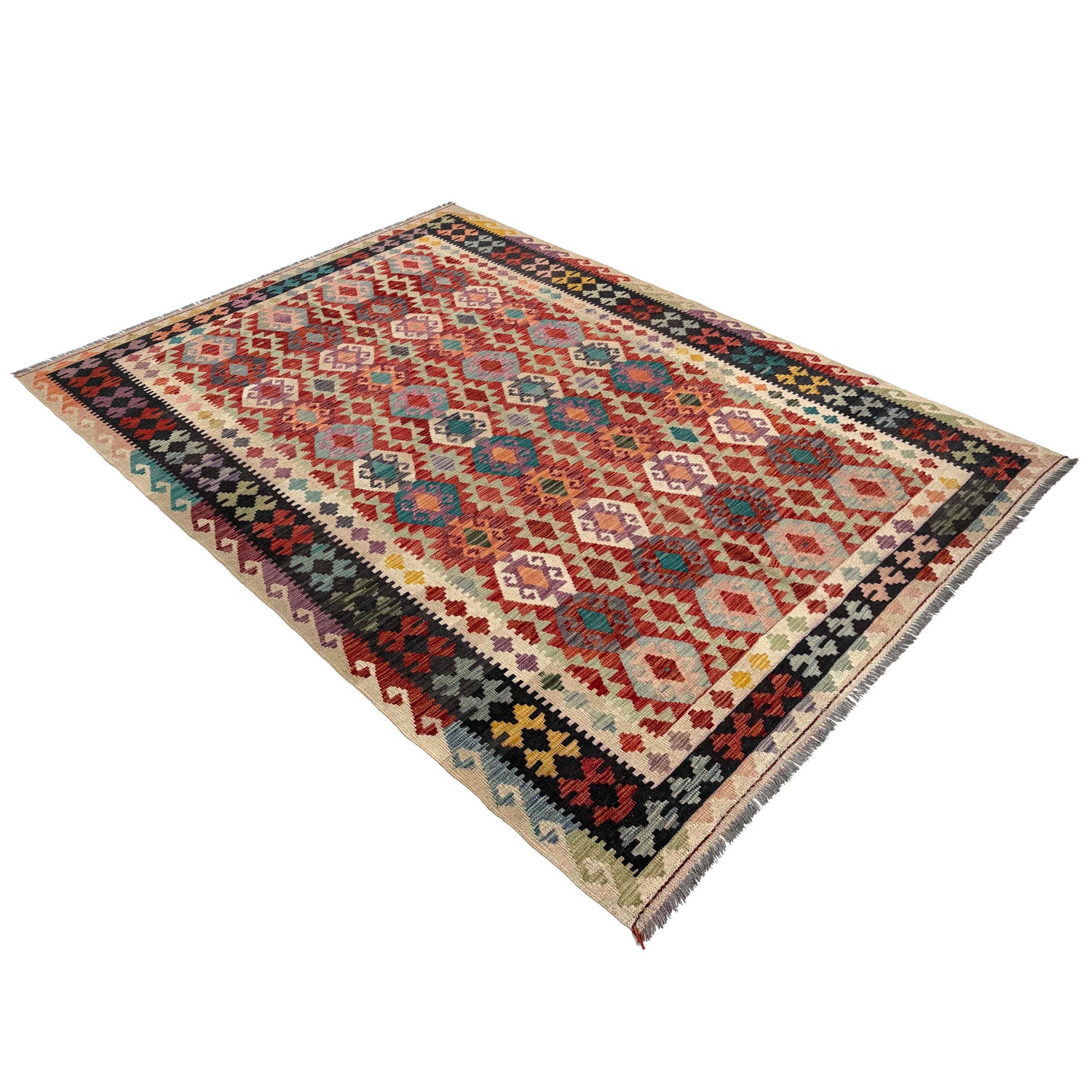 Handmade Vegetable Kilim 6' 9" x 9' 11" (ft) - No. P37251