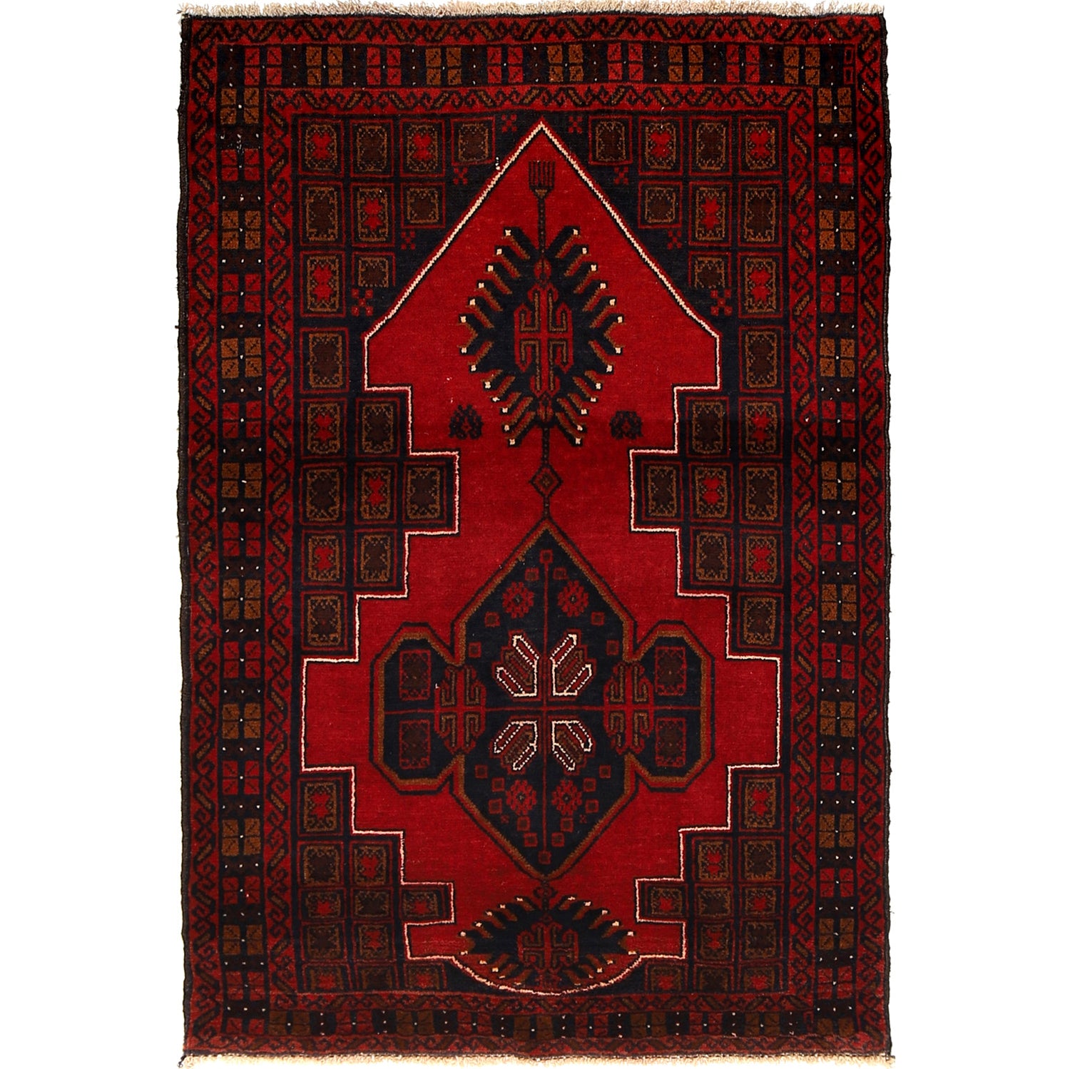 Baluchi Rug 3' 2 x 4' 4 (ft) - No. R13674