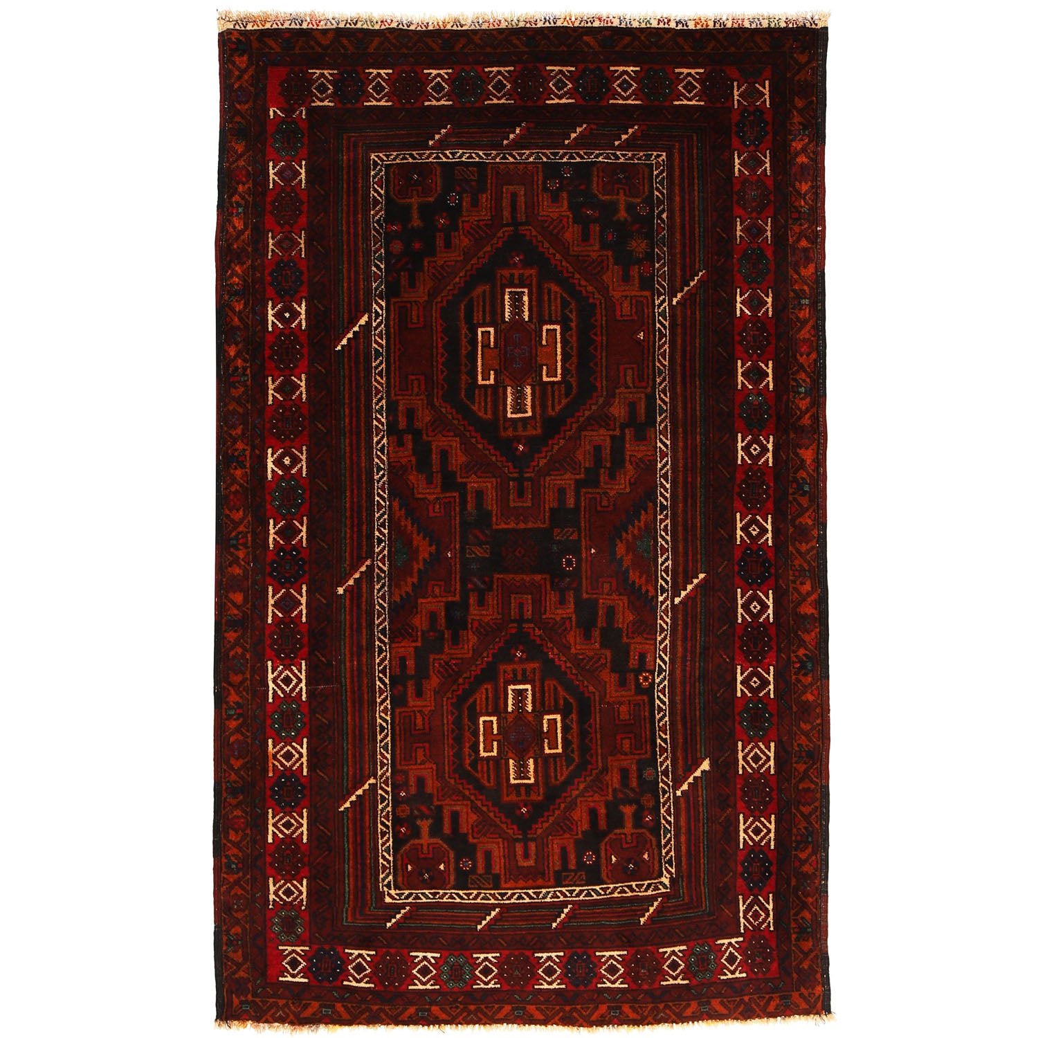Hand Knotted Baluchi Rug 4' 1 x 6' 5 (ft) - No. R17951