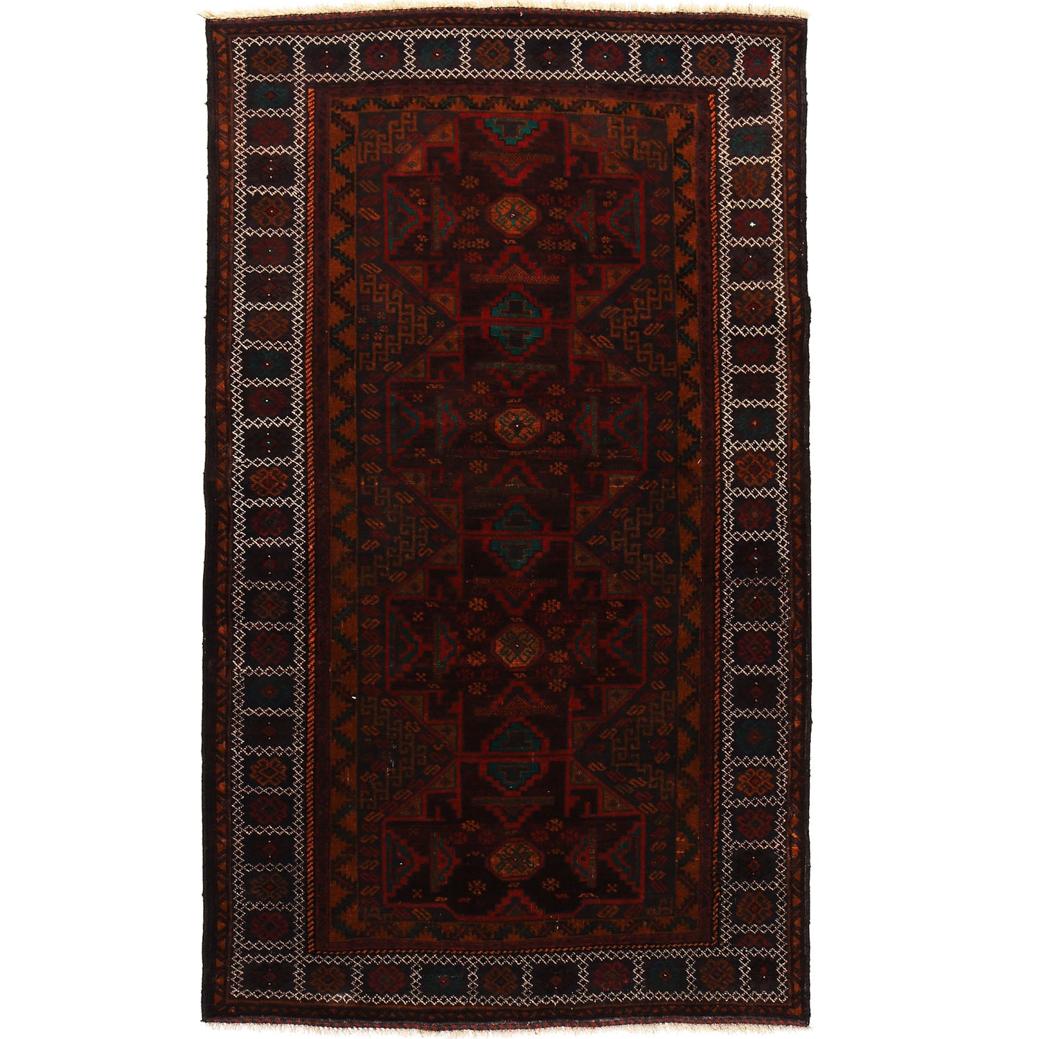 Hand Knotted Baluchi Rug 4' 1 x 7' 0 (ft) - No. R17952