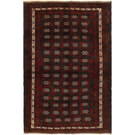 Hand Knotted Baluchi Rug 3' 9 x 6' 1 (ft) - No. R18216