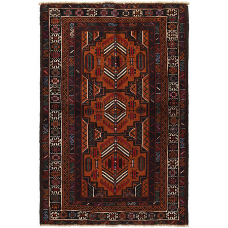 Hand Knotted Baluchi Rug 3' 8 x 5' 7 (ft) - No. R18226