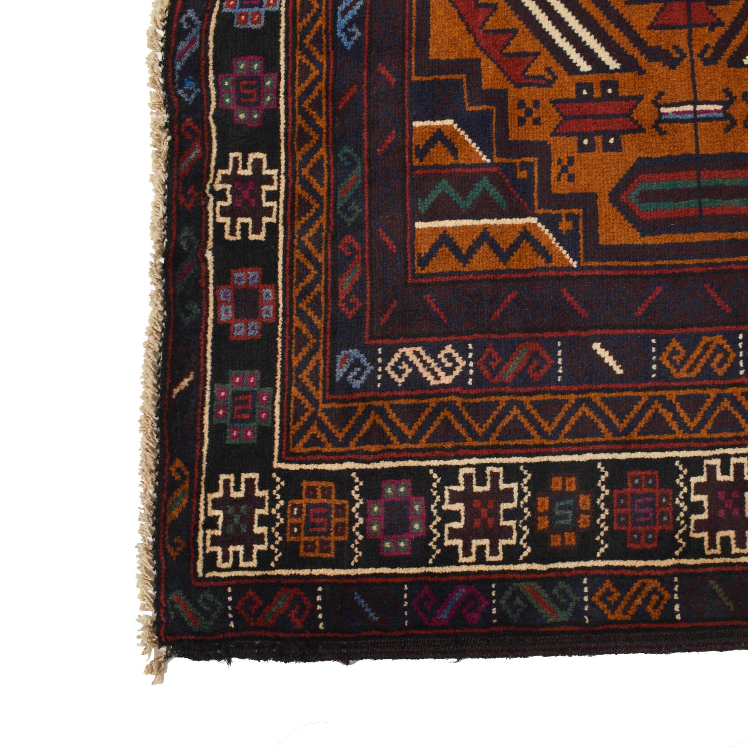 Hand Knotted Baluchi Rug 3' 8 x 5' 7 (ft) - No. R18226