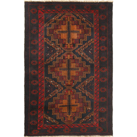 Hand Knotted Baluchi Rug 4' 0 x 6' 2 (ft) - No. R18230