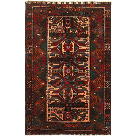 Hand Knotted Baluchi Rug 3' 7 x 5' 9 (ft) - No. R18252