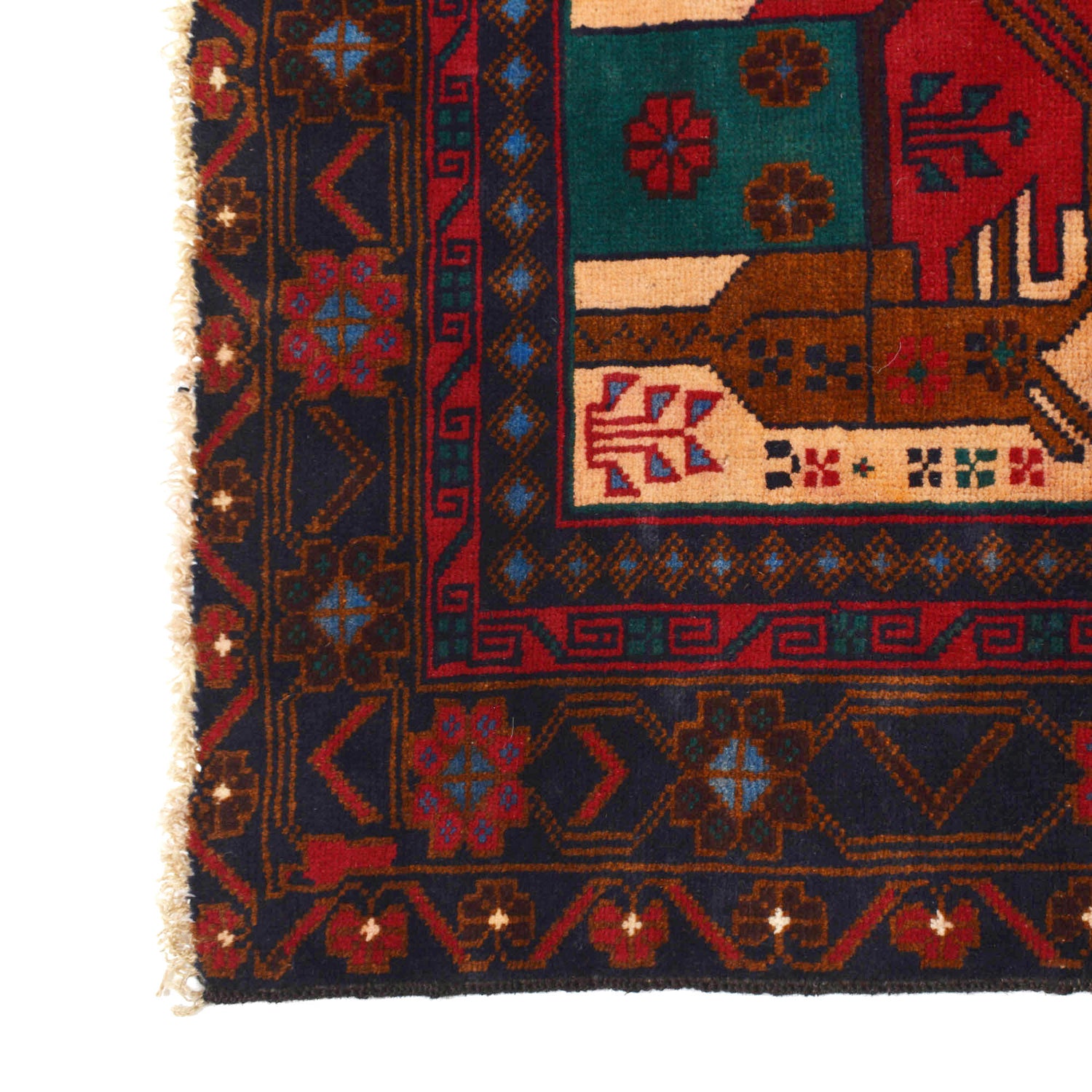 Handmade Village Design Carpet 3' 8" x 6' 1" (ft)- No. R18253