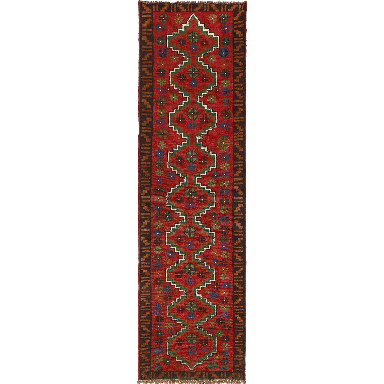 Red Baluchi Runner 2' 5 x 9' 5 (ft) - No. R18344