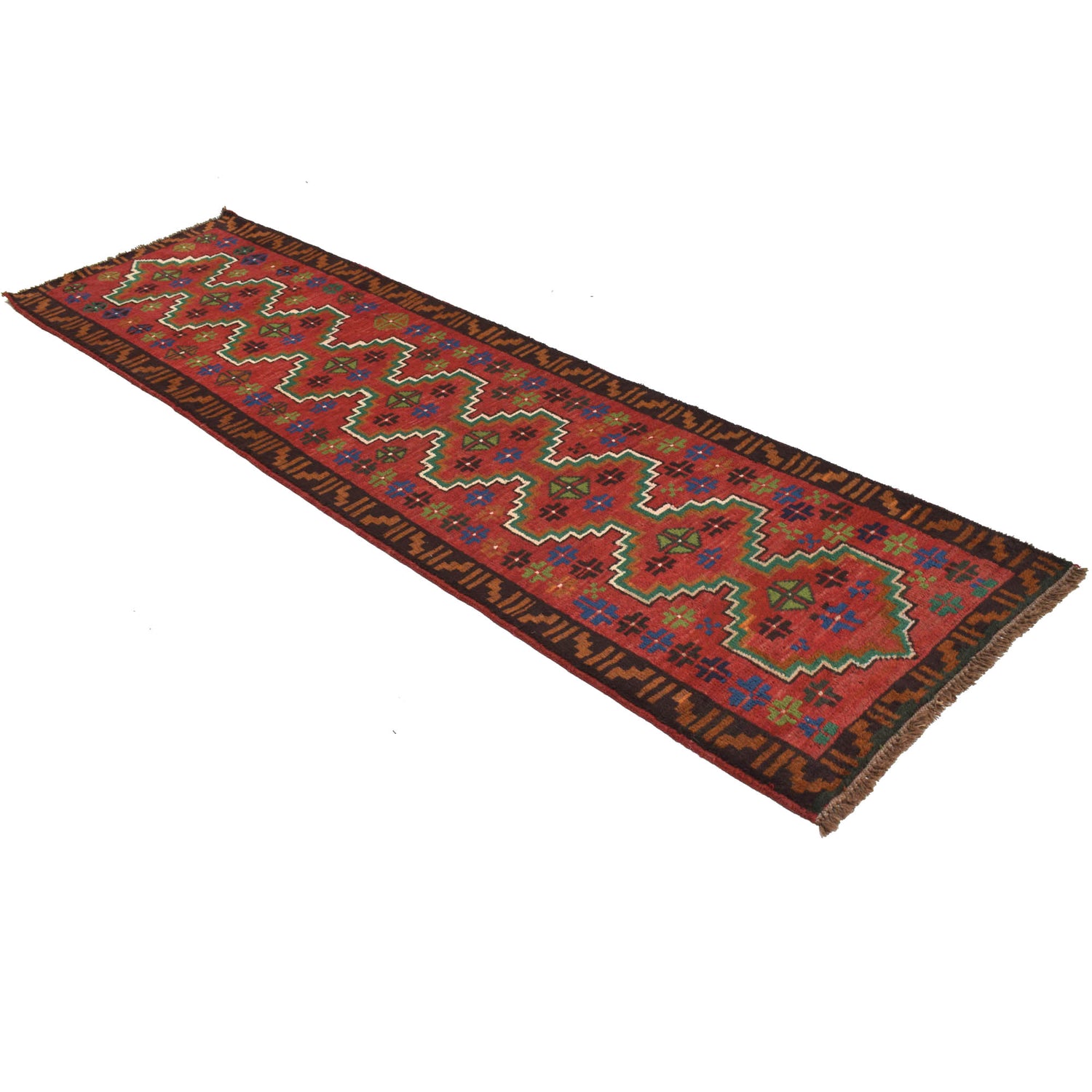 Red Baluchi Runner 2' 5 x 9' 5 (ft) - No. R18344