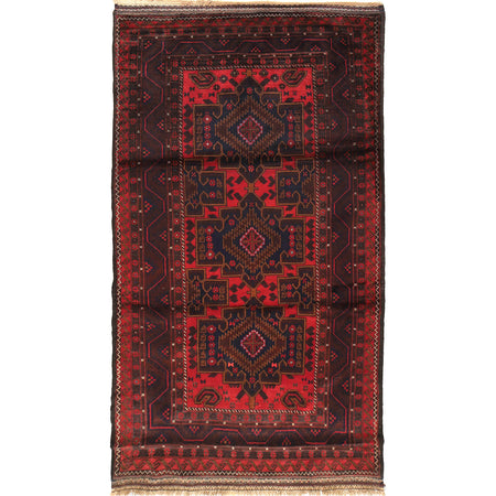 Hand Knotted Baluchi Rug 4' 1 x 7' 4 (ft) - No. R18779